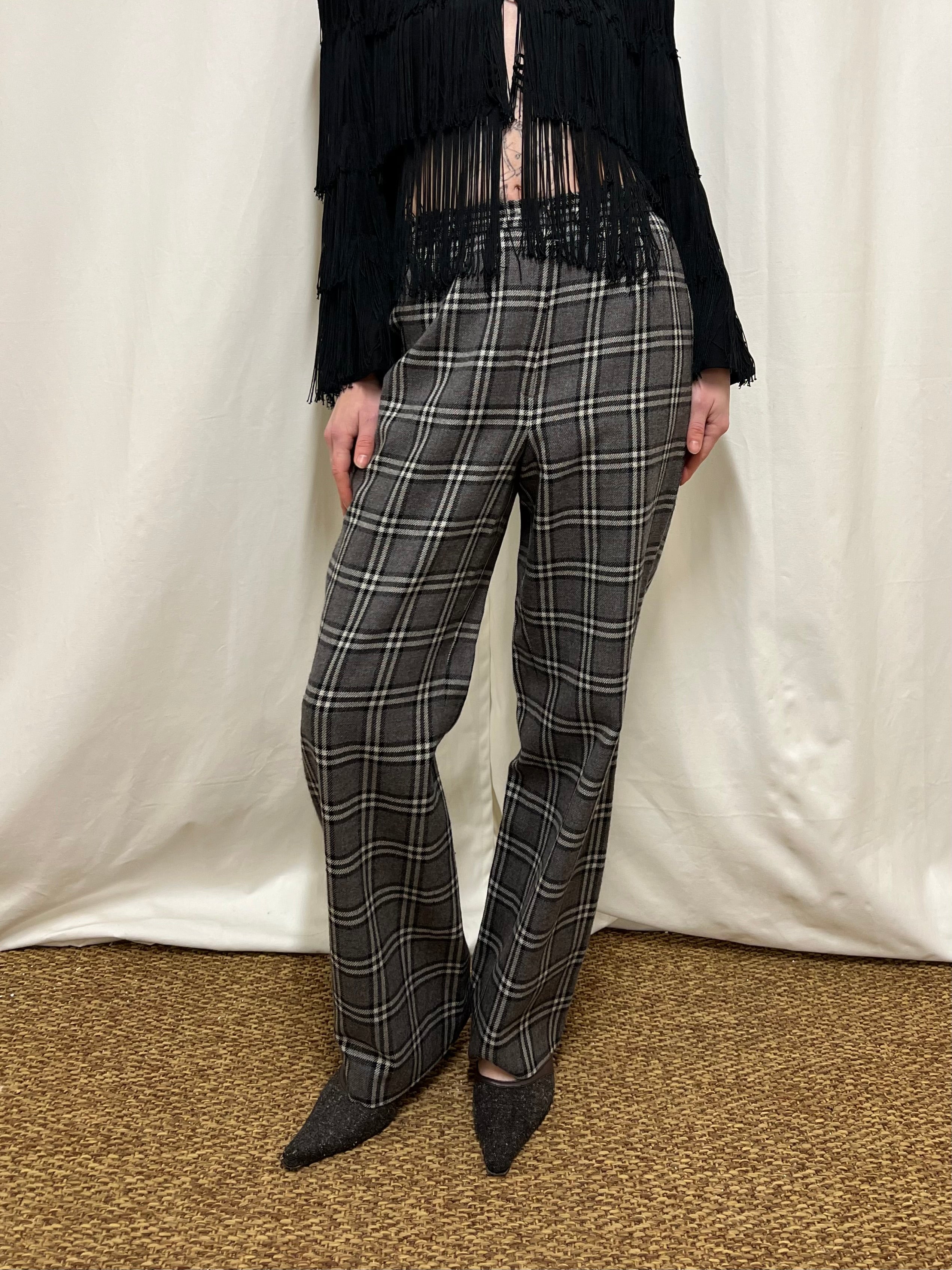 Tartan wool pants