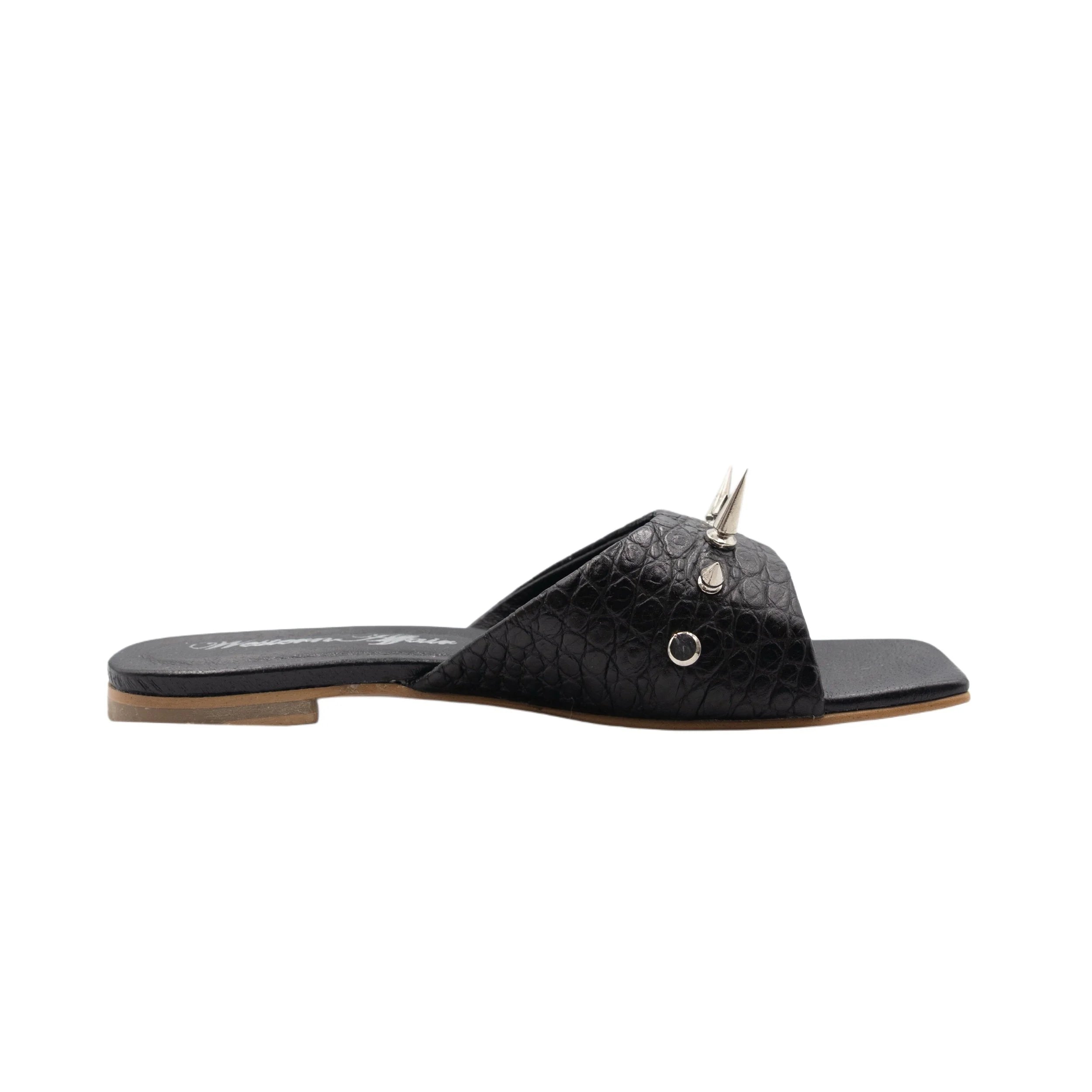 Spotlight flats black croc