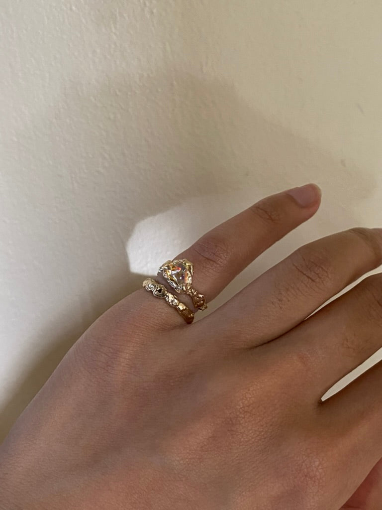 Ignite ring - mexican opal - yellow/gold