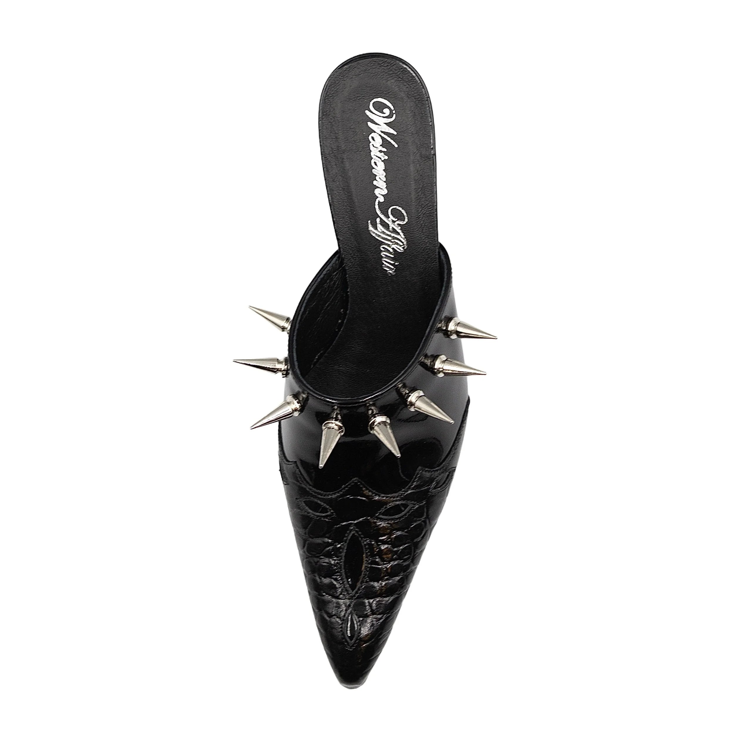 Black kitten mules