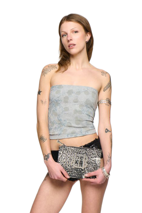Polka-dot bandeau - grey/blue