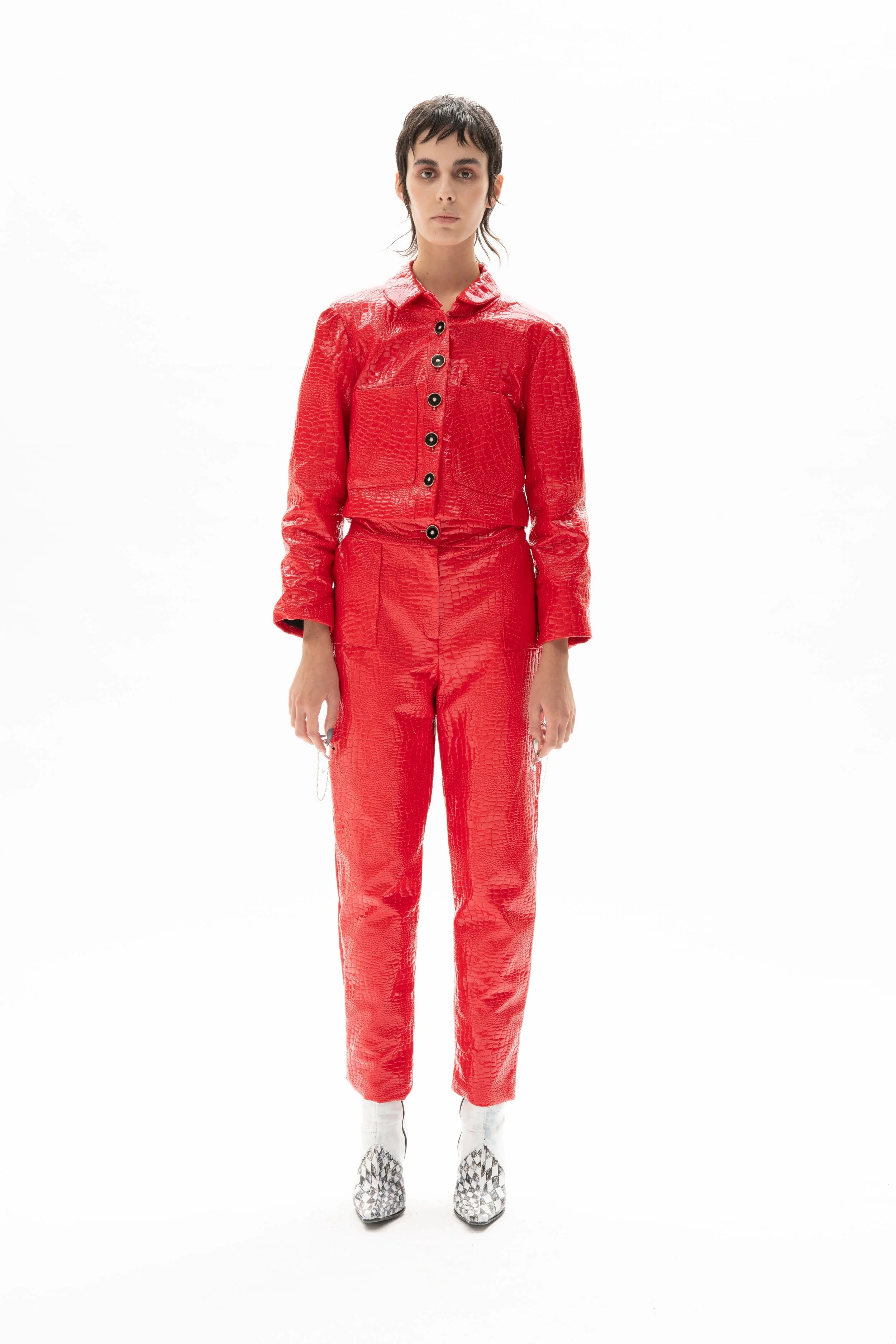 Veste croco rouge