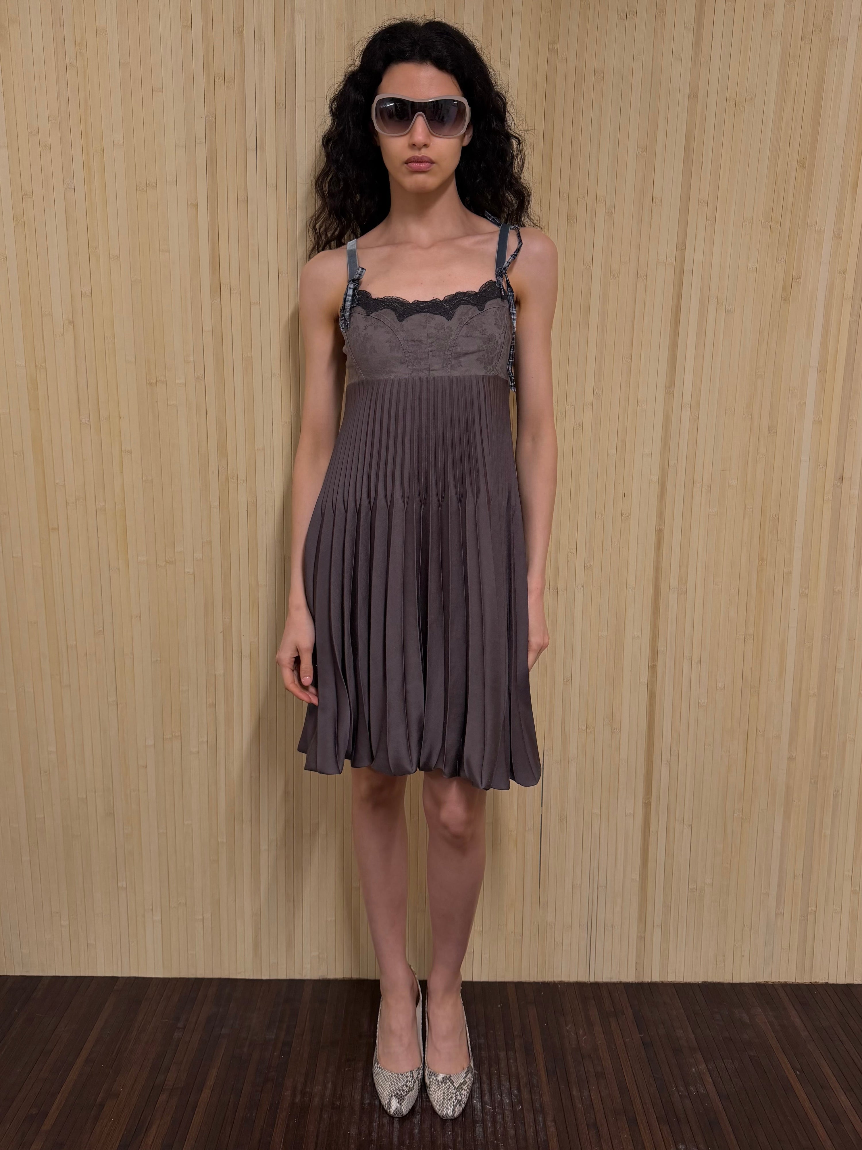 Pleated mini dress