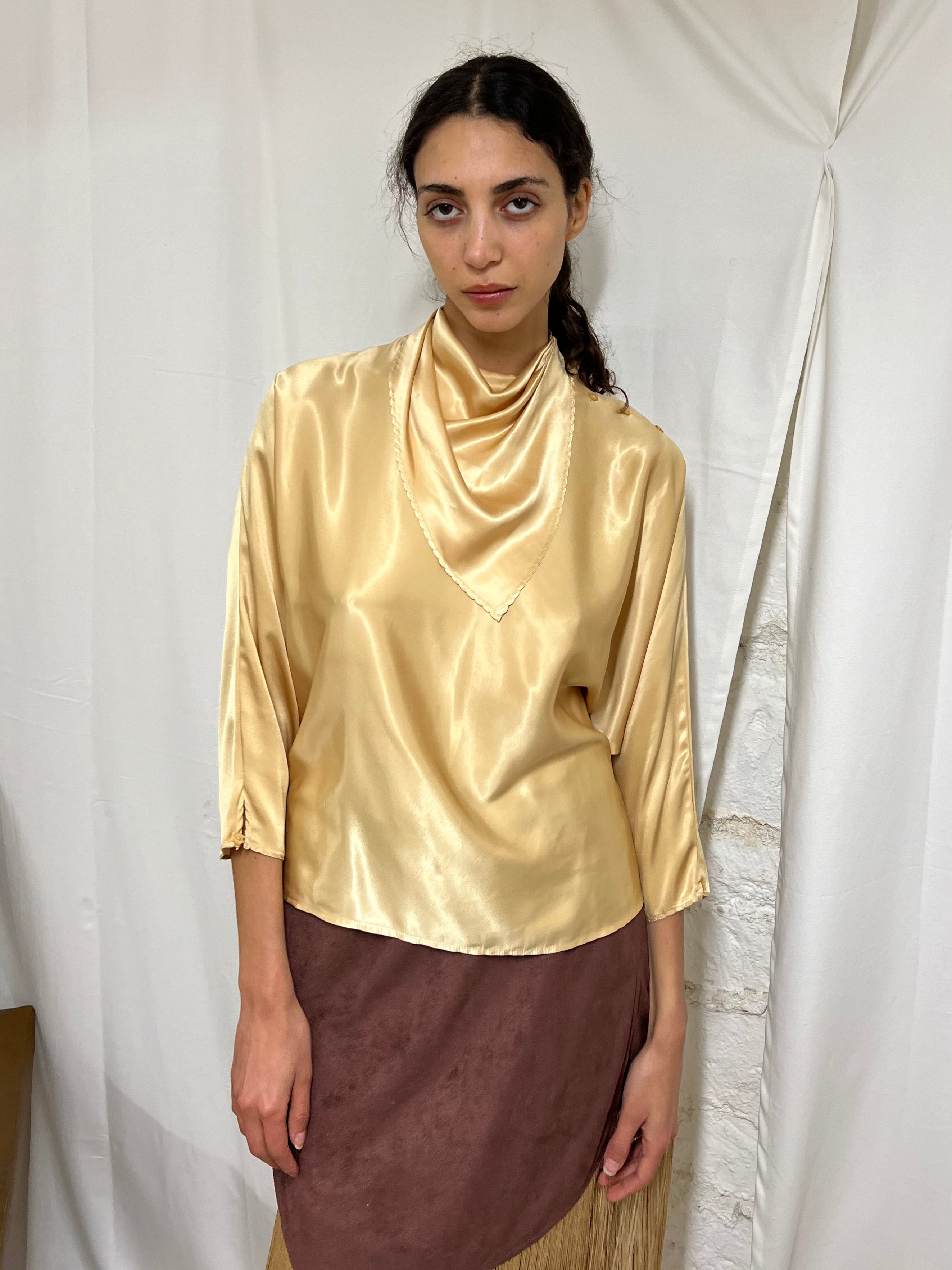Golden silk shirt