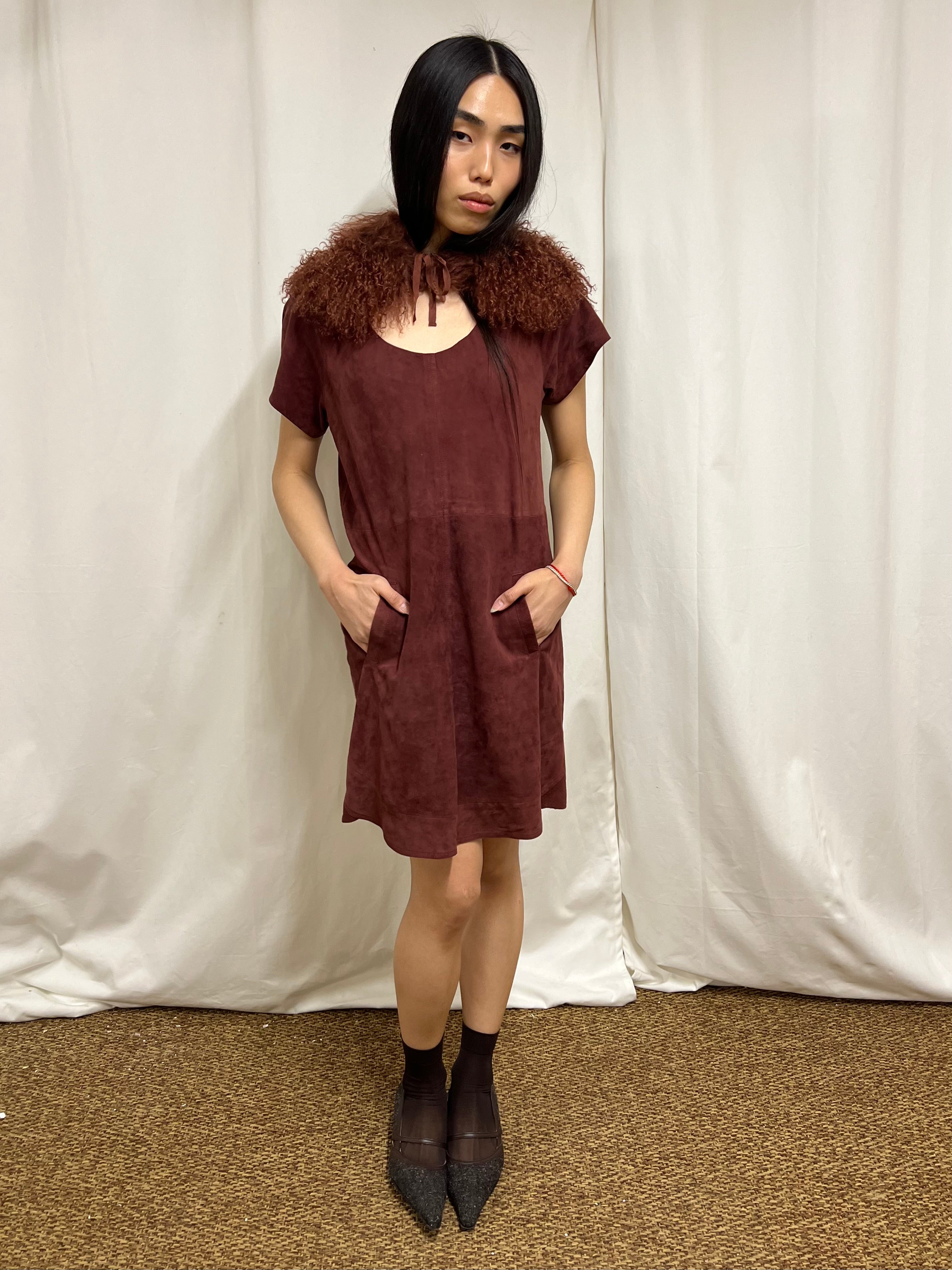 Suede mini dress
