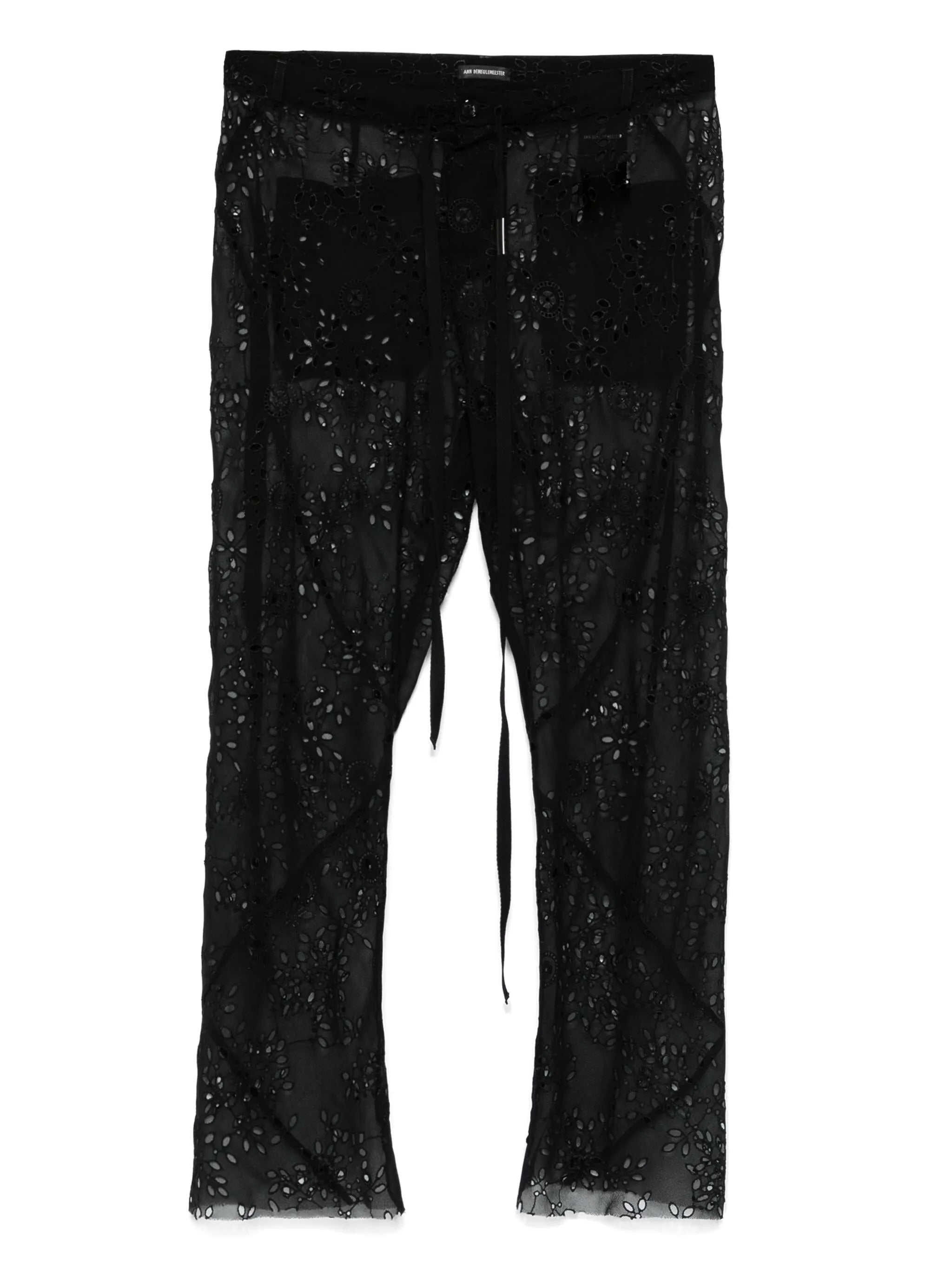 Esti cropped bias cut embroidered trousers