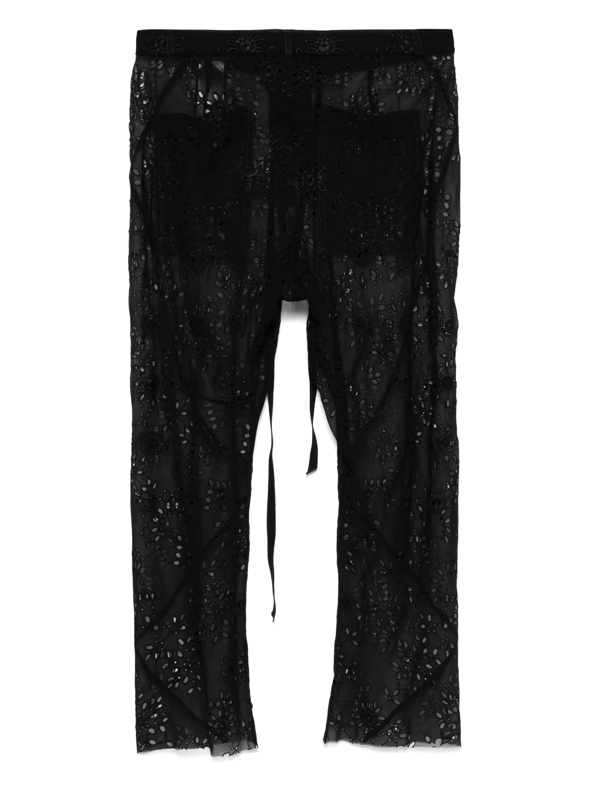 Esti cropped bias cut embroidered trousers