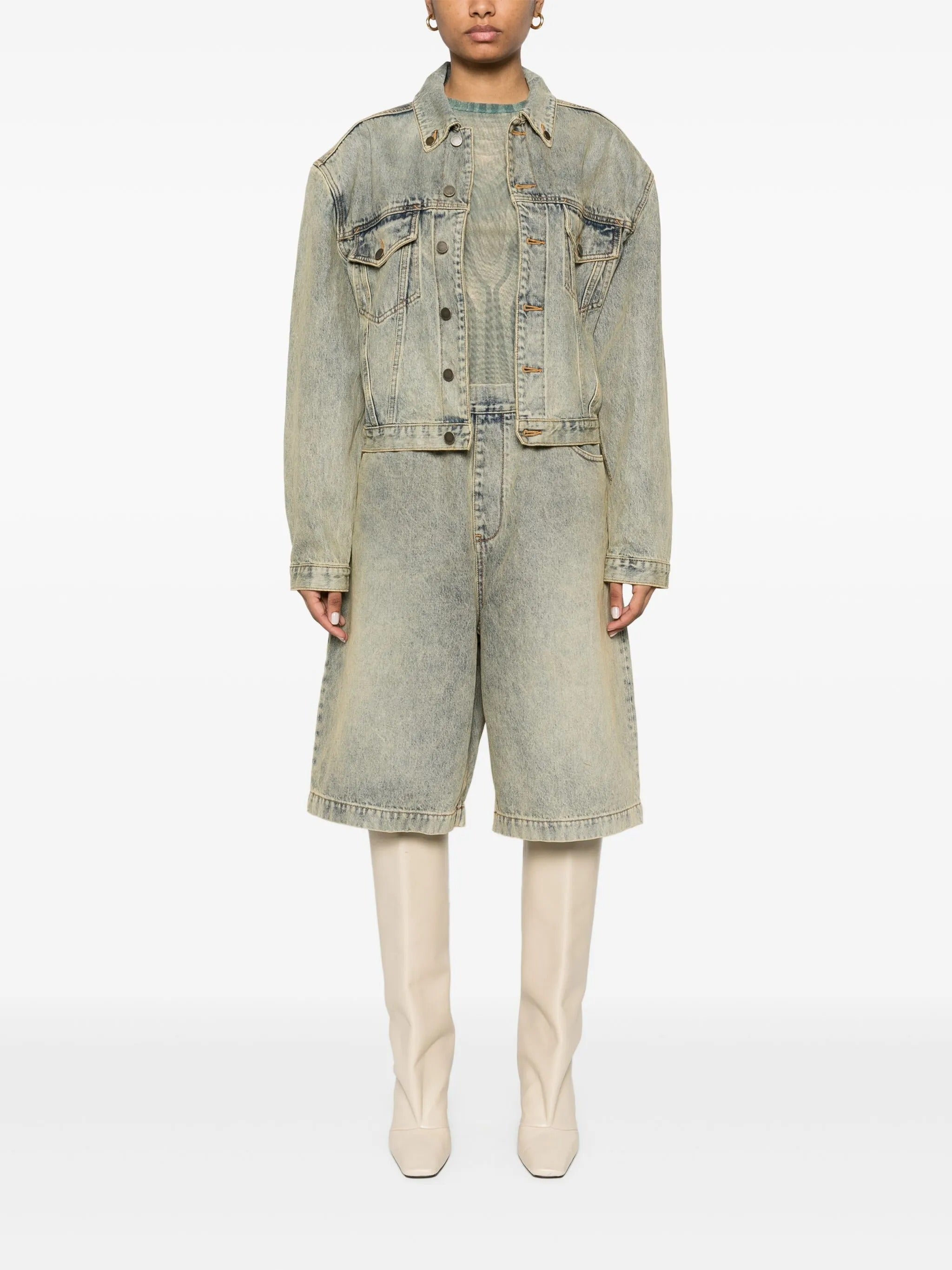 Shrunken denim jacket surface wave