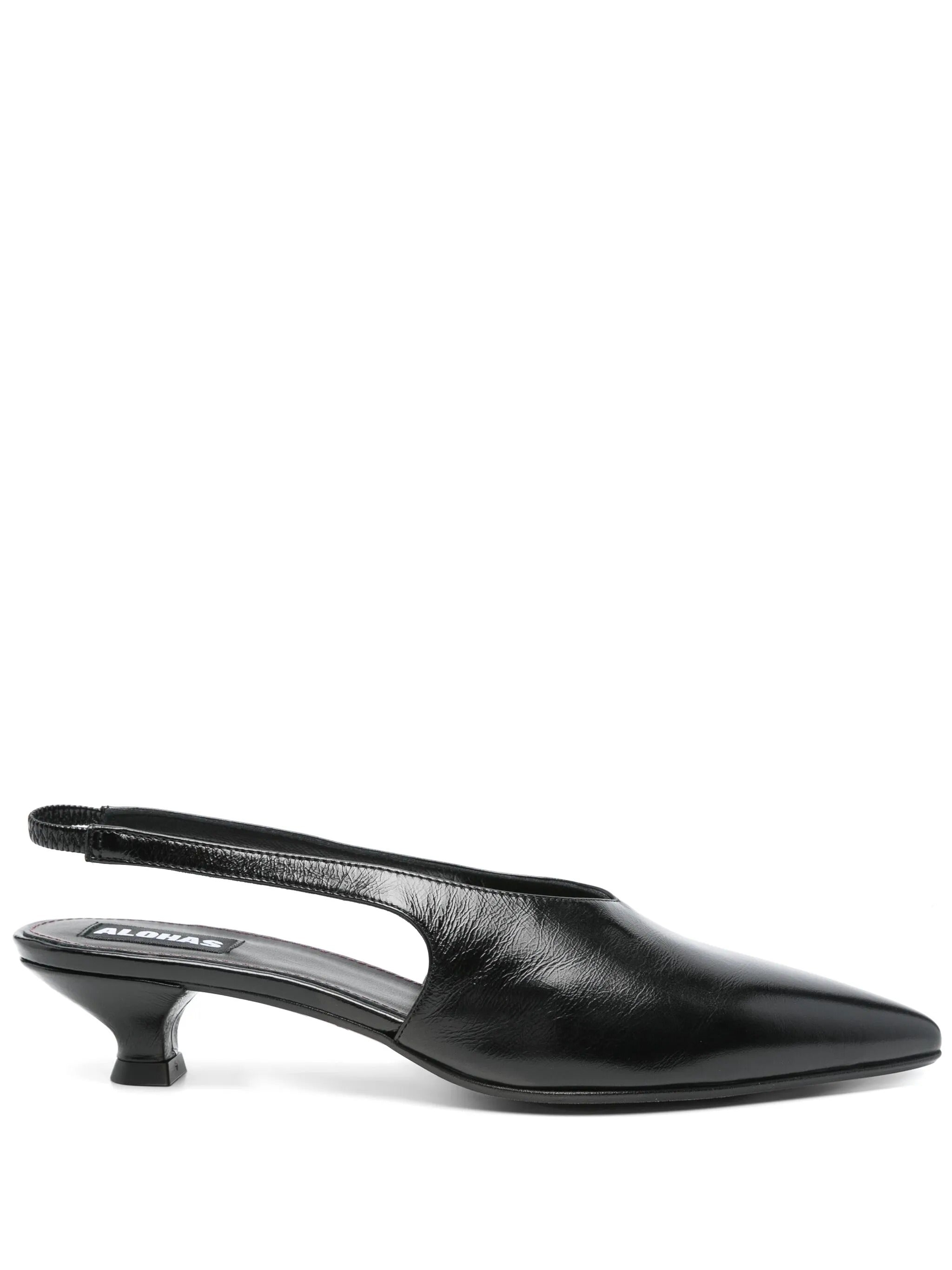 Eros black leather mules