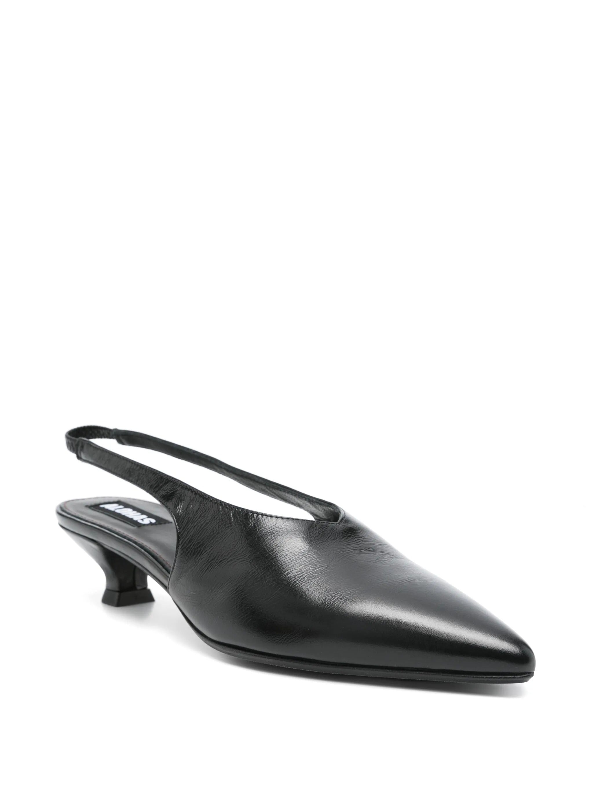Eros black leather mules