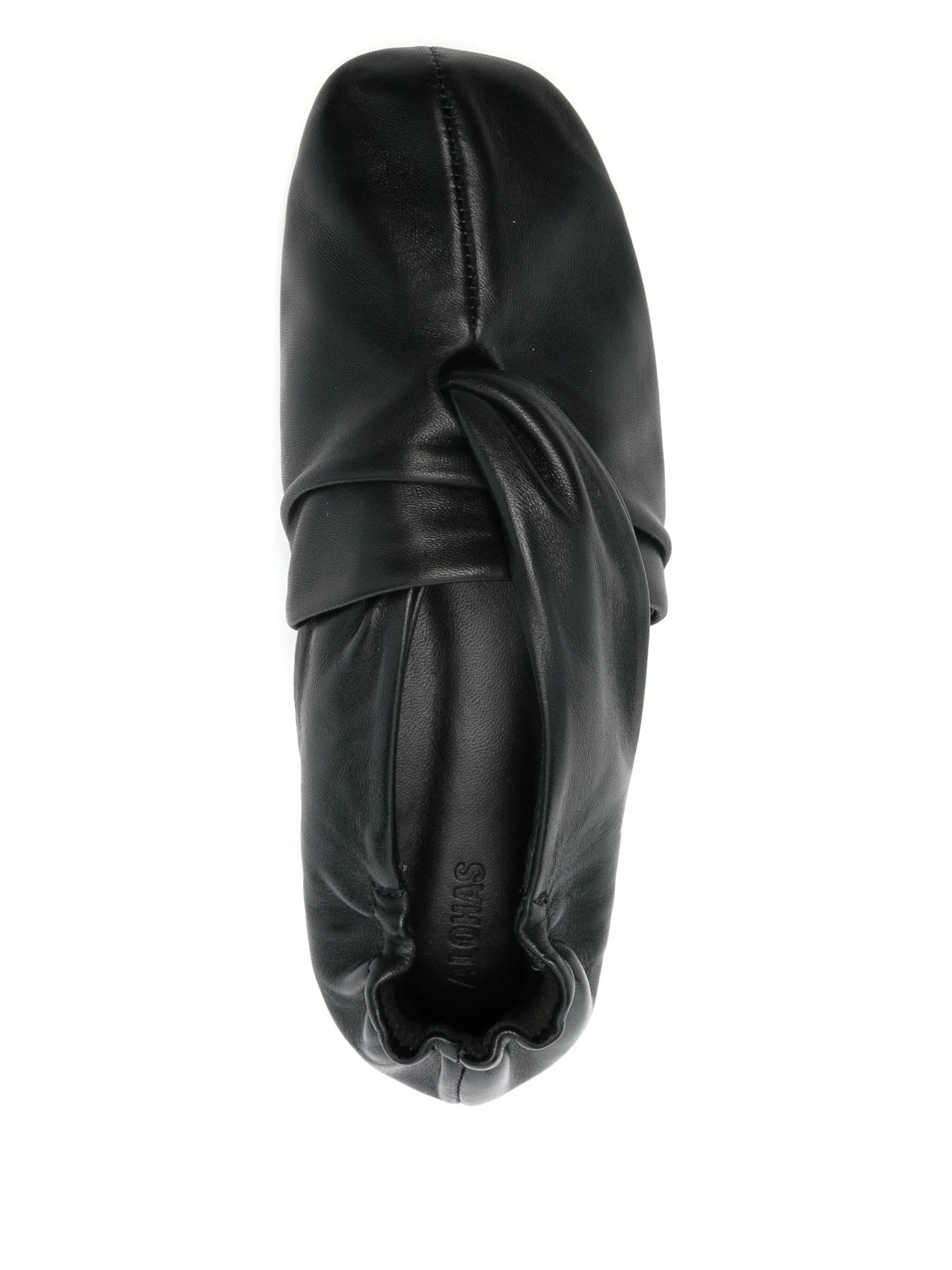 Alaula black leather ballet flats