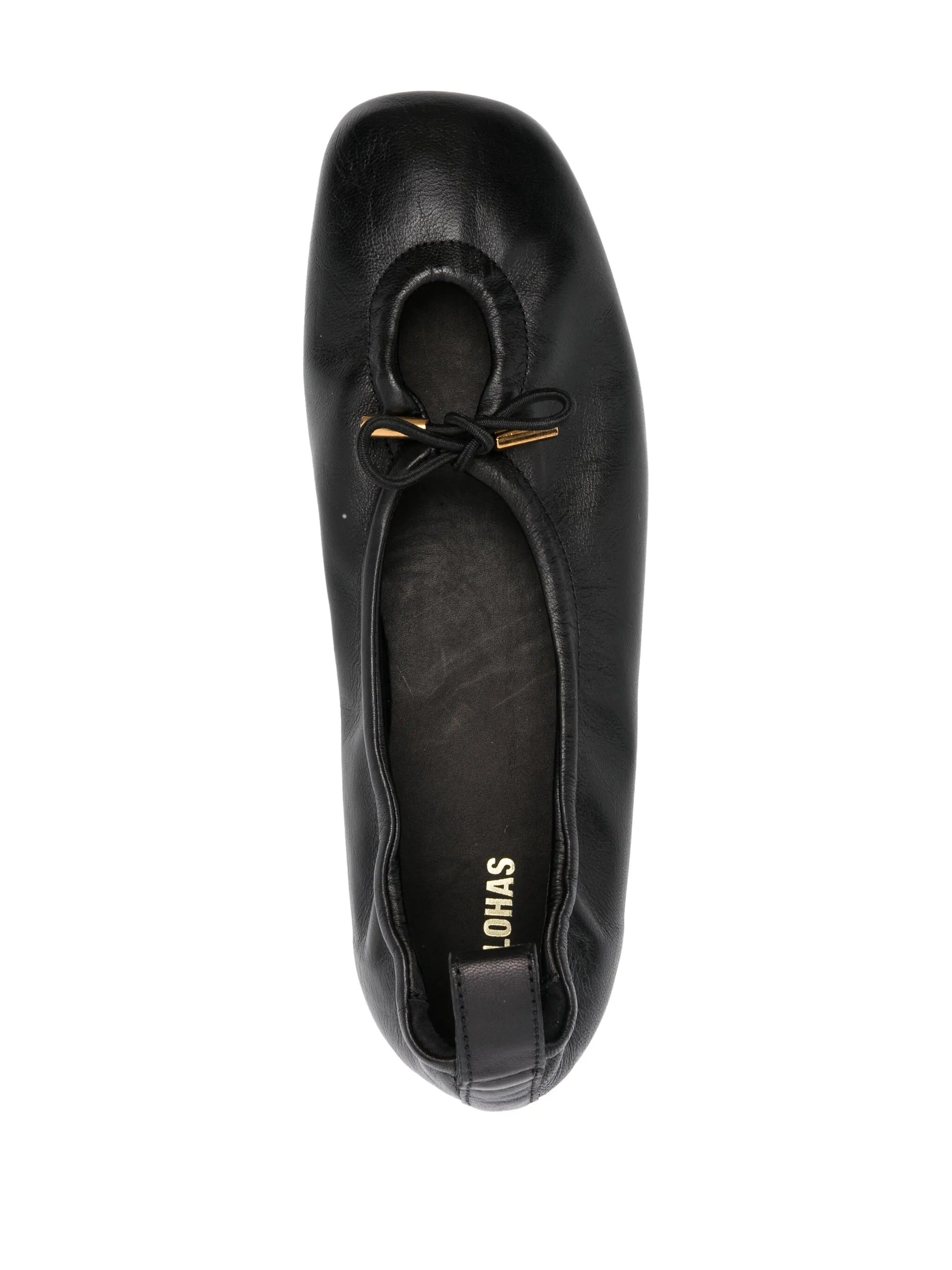 Rosalind black leather ballet flats