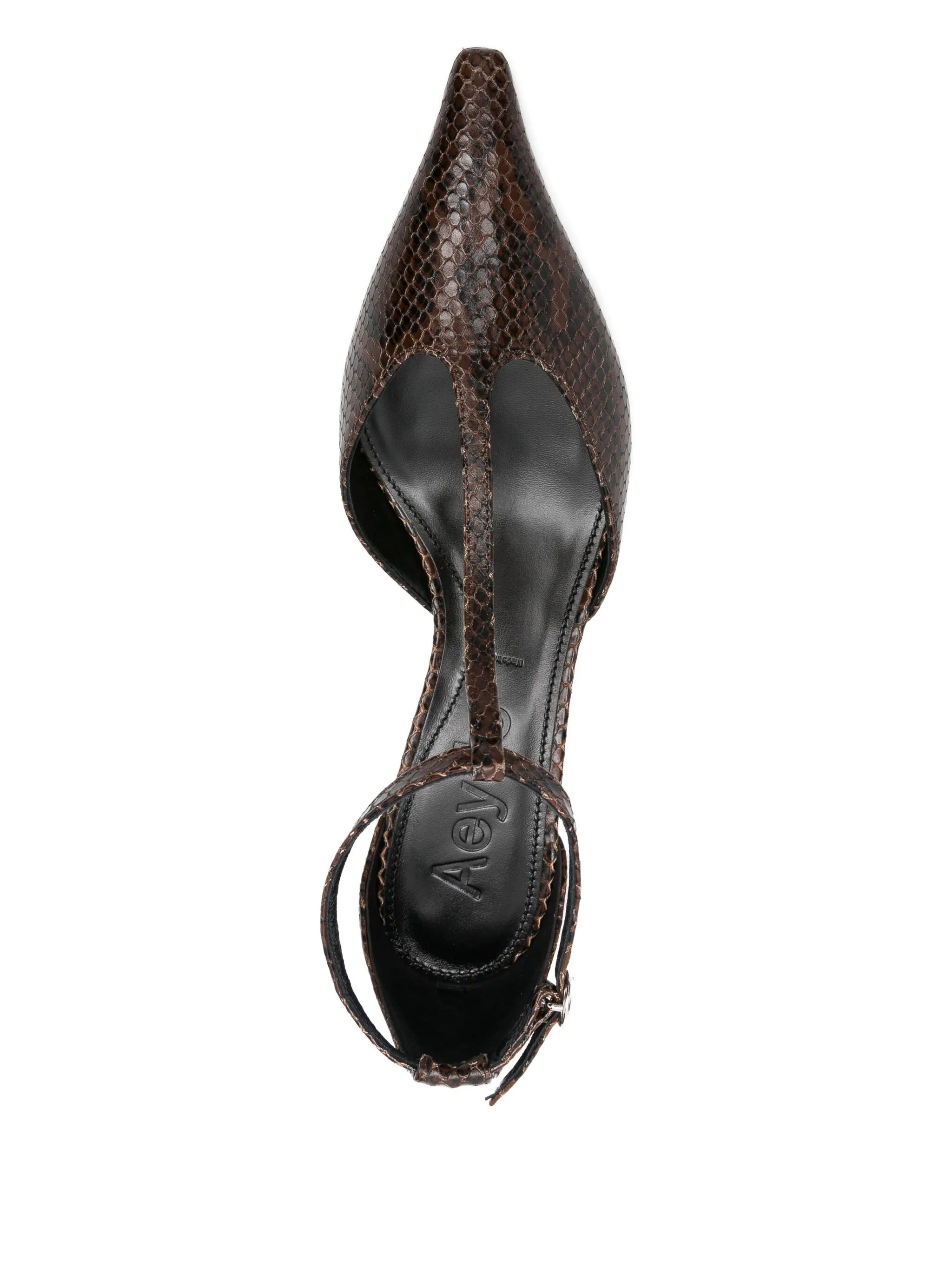 Liz snake print calf leather moka