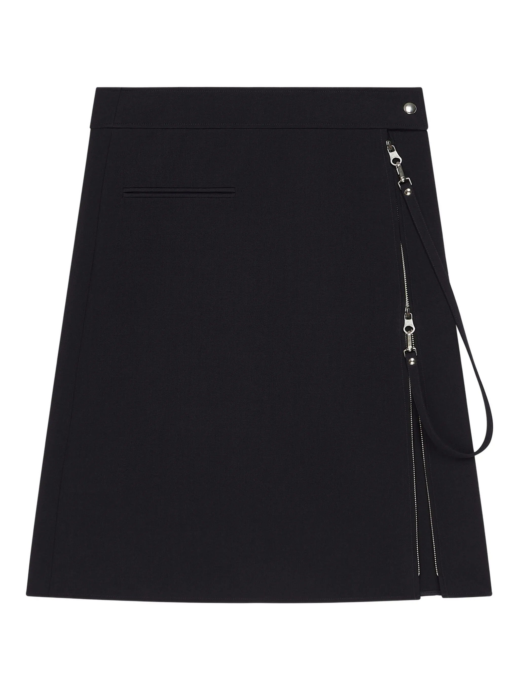 Zipped heritage crepe skirt