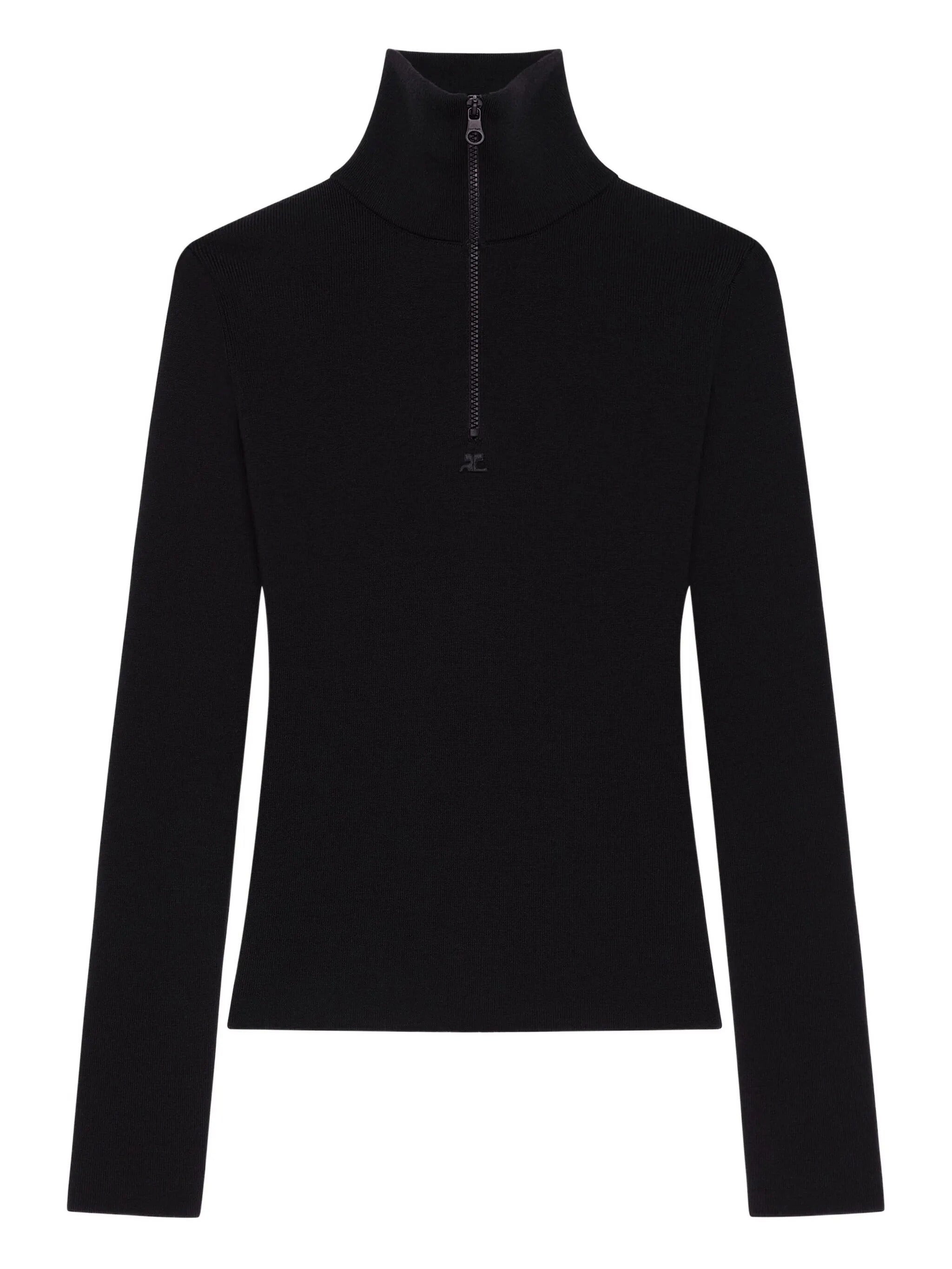 Zipped mockneck sweater