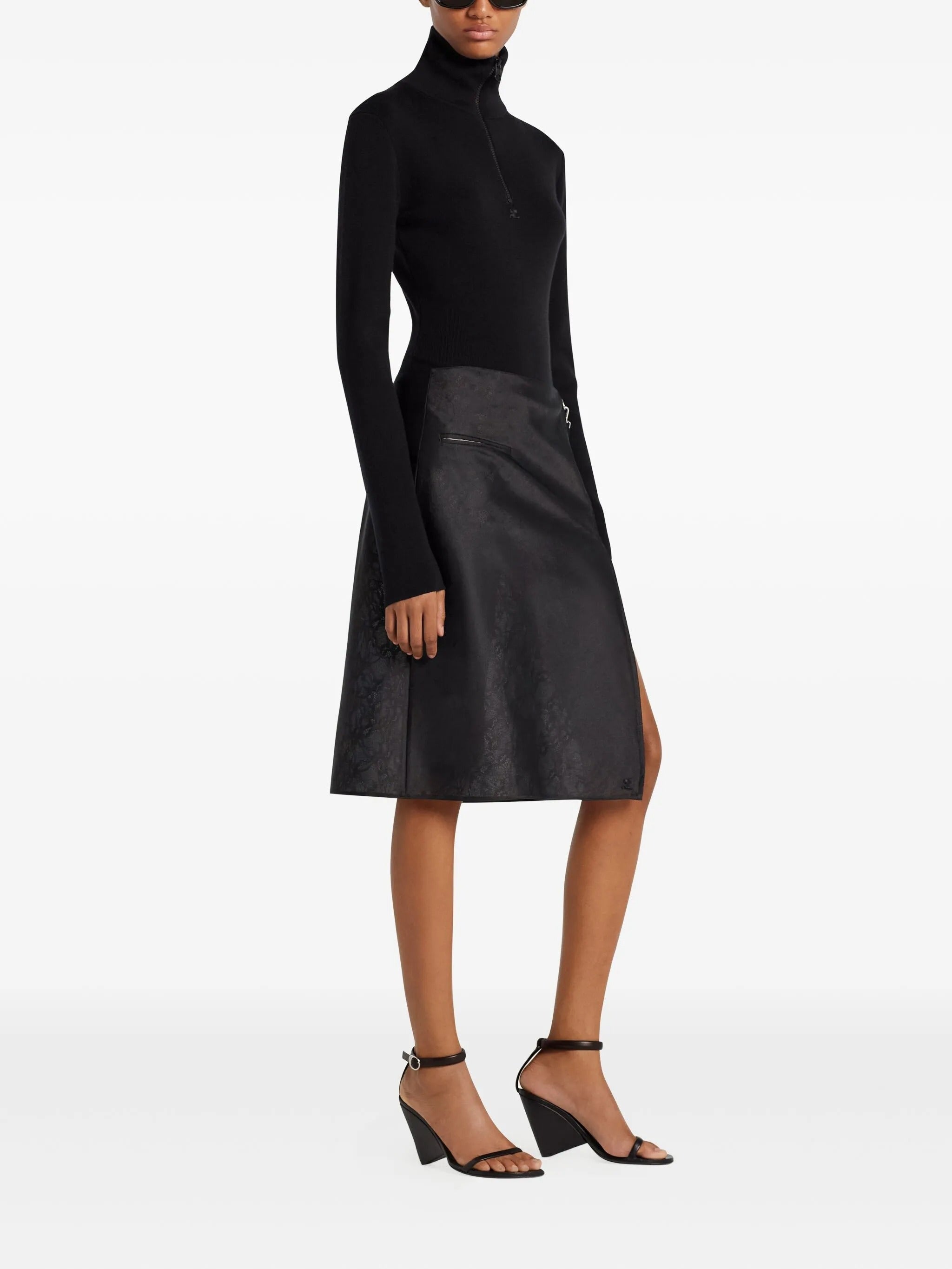 Zipped mockneck sweater