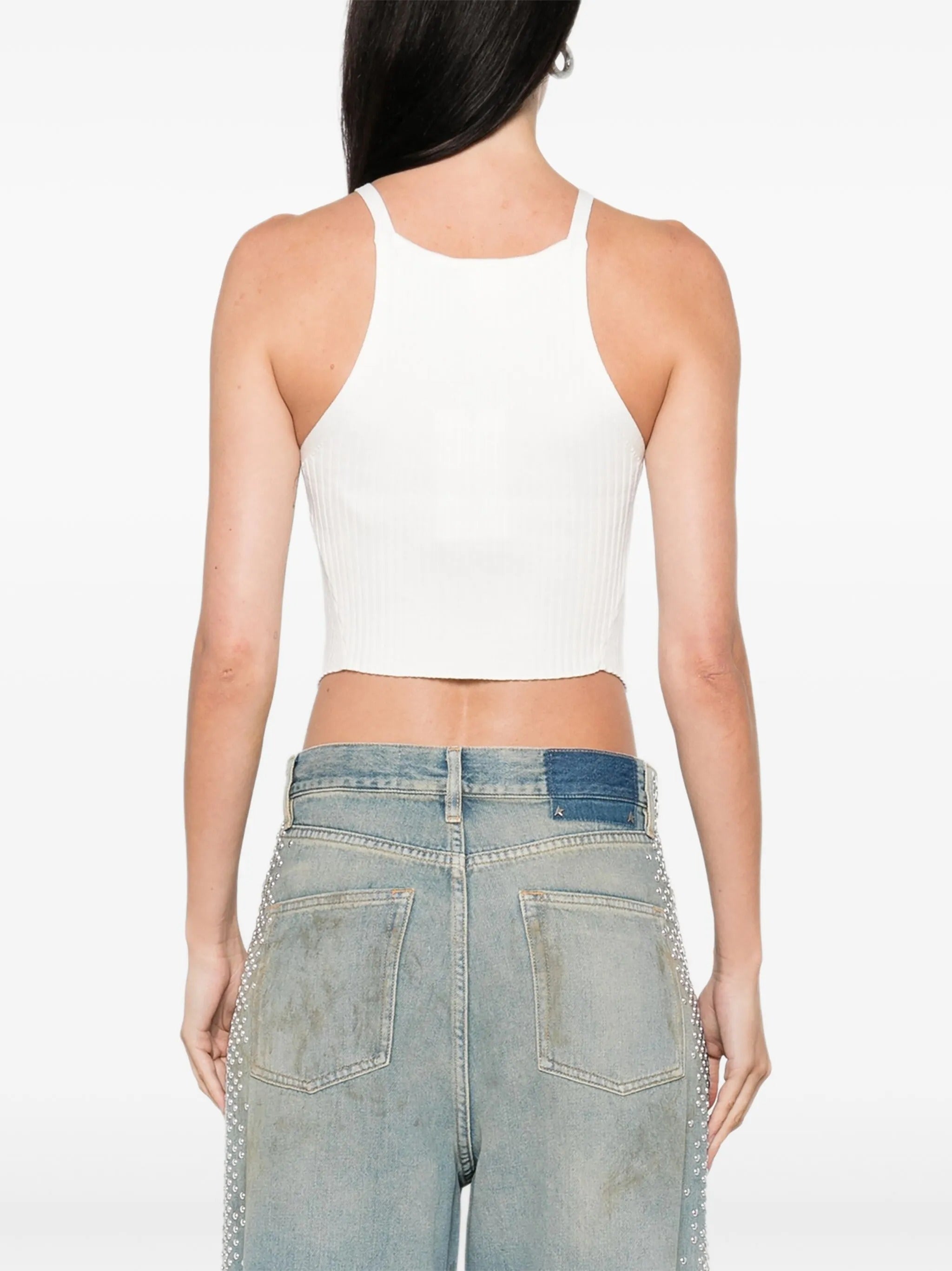 Circle rib knit top