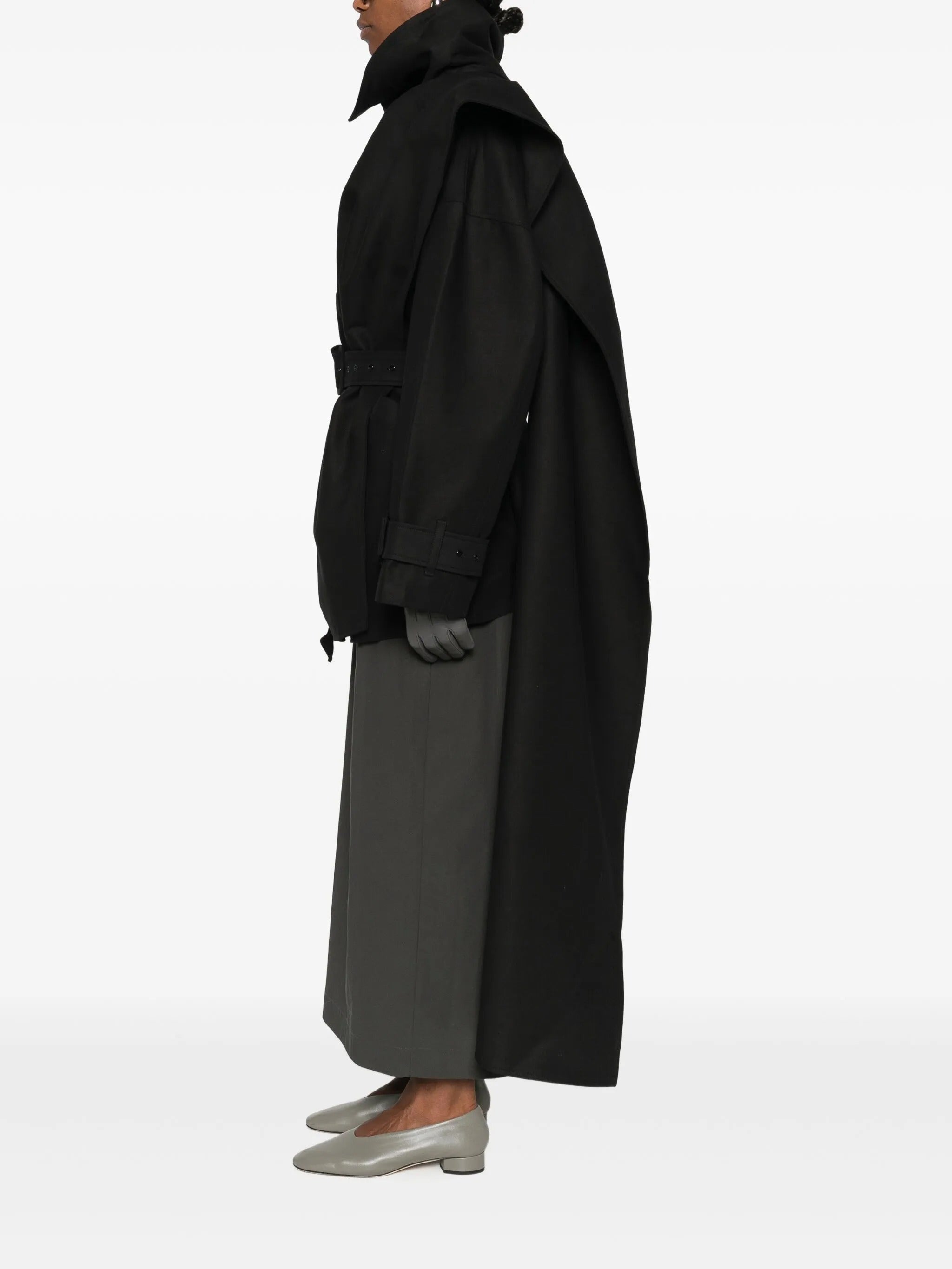 Mini scarfcoat black
