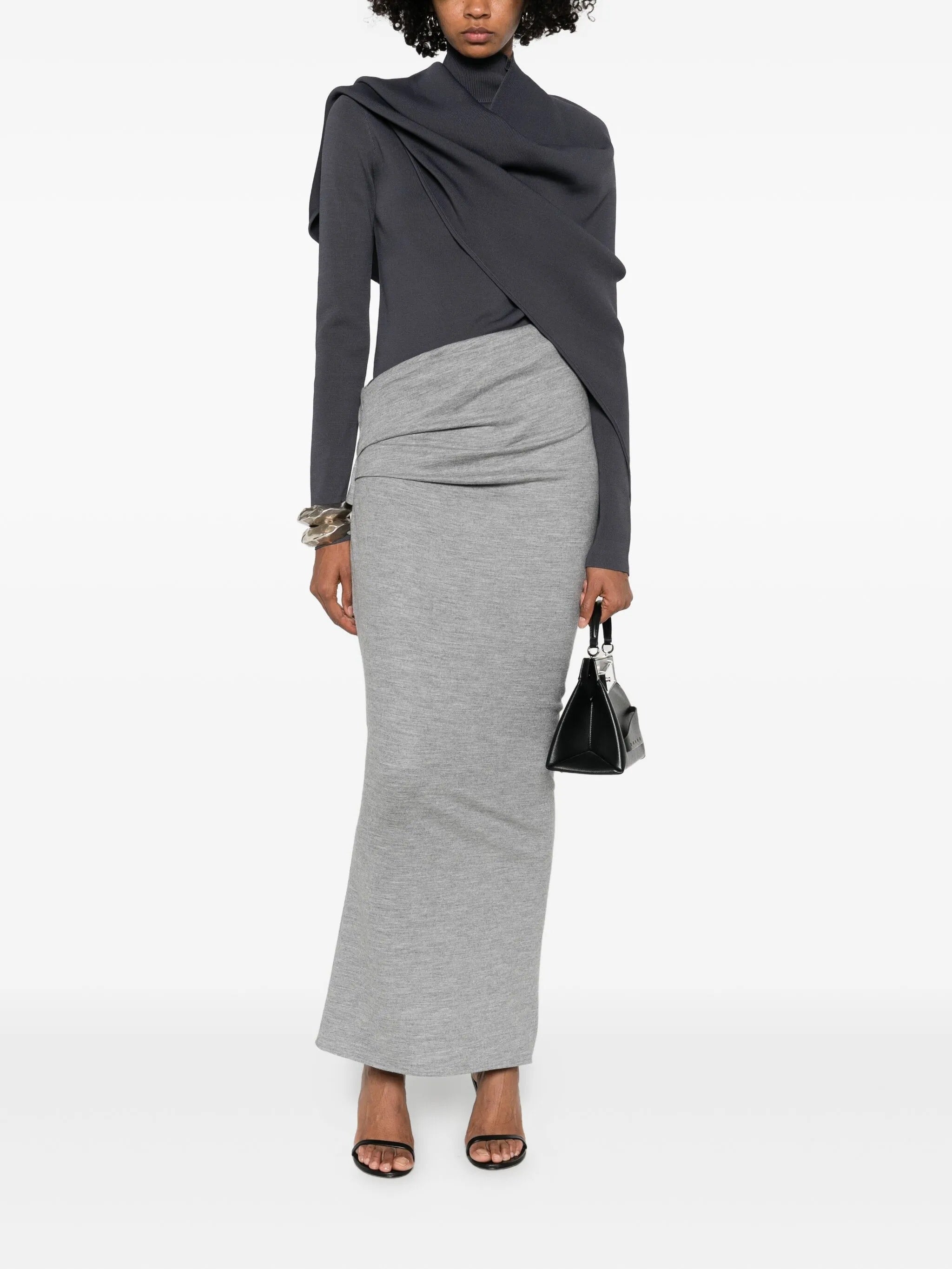 Wool skirt dust grey