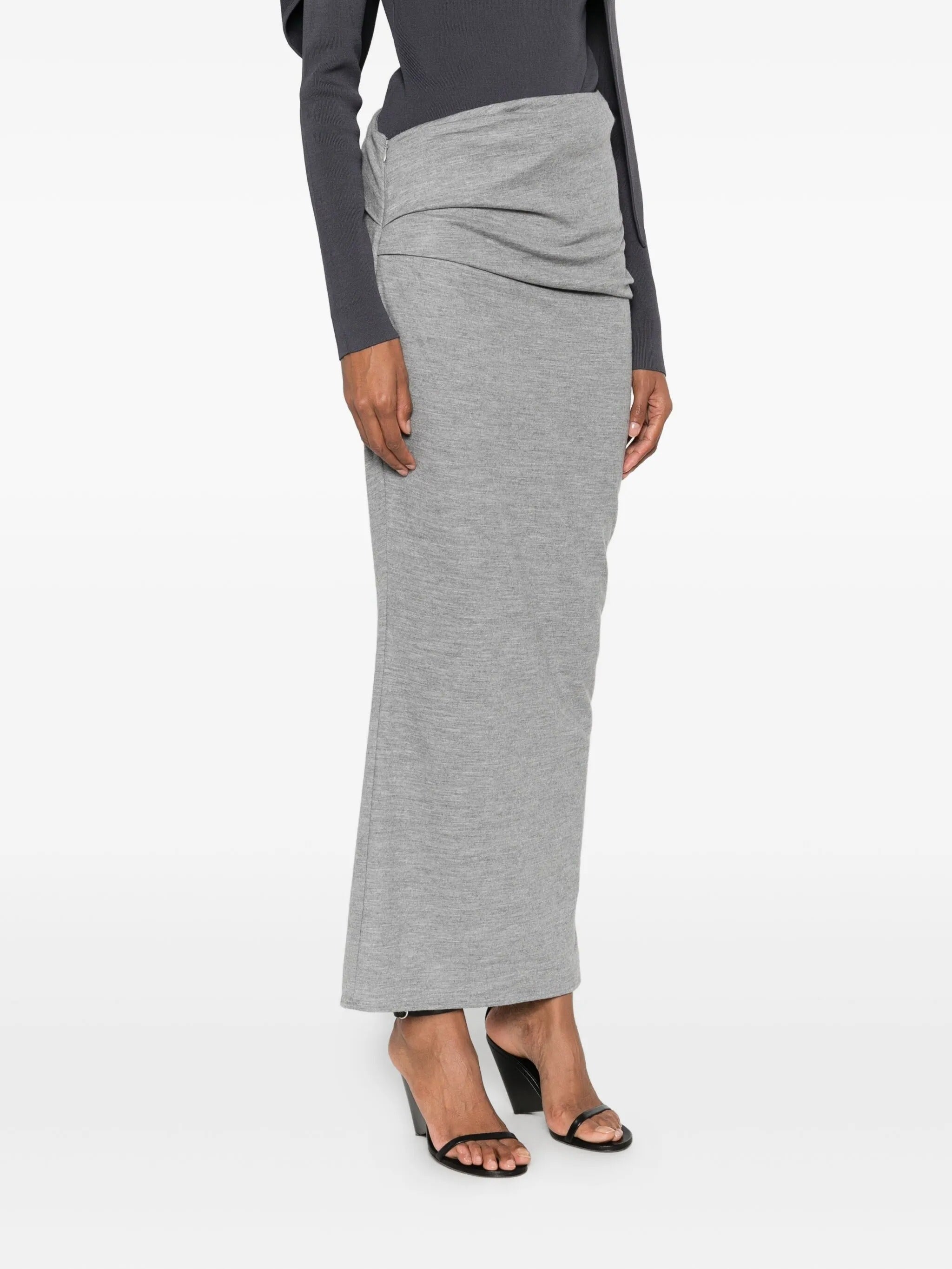 Wool skirt dust grey