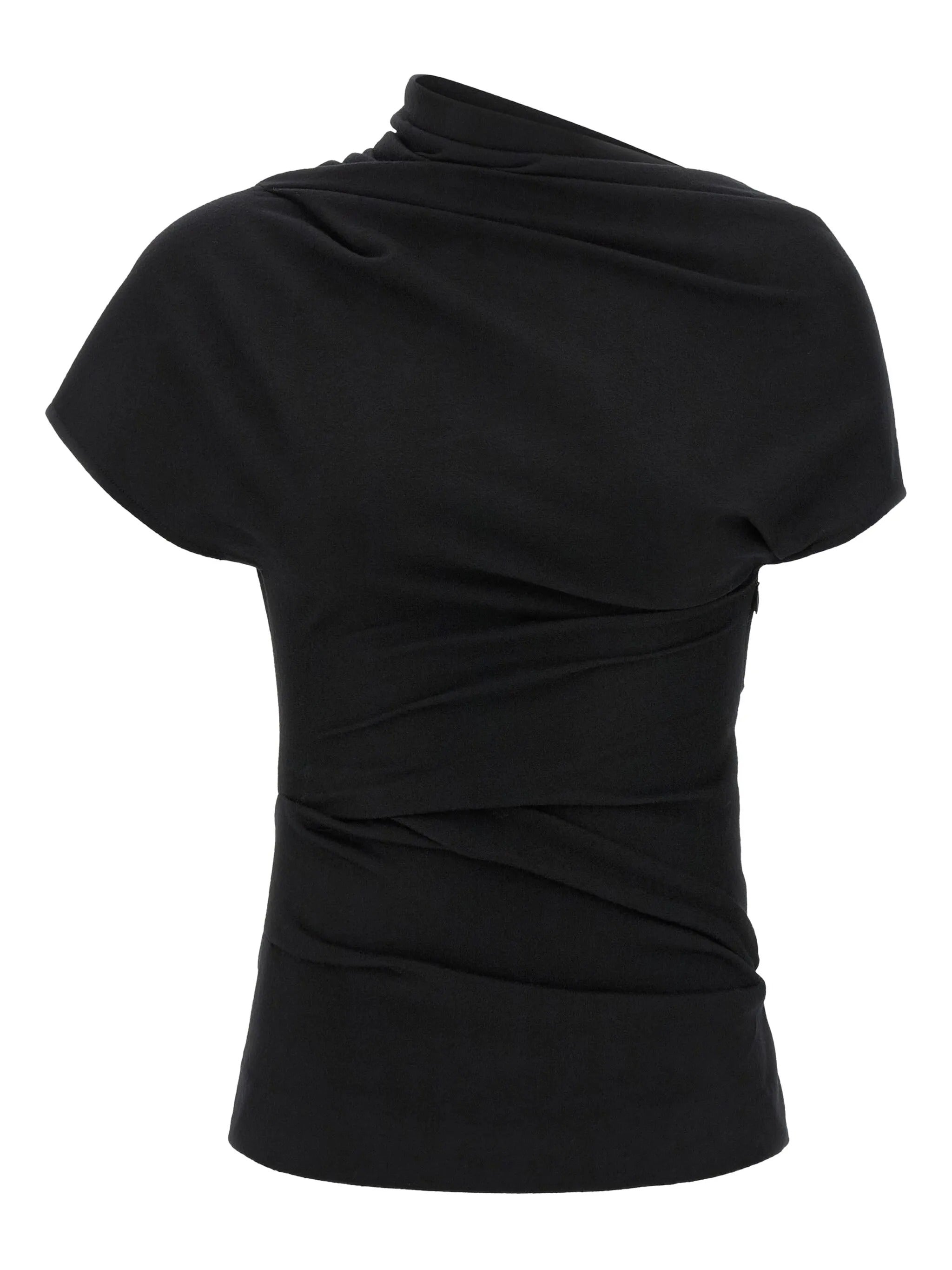 Side drape top black