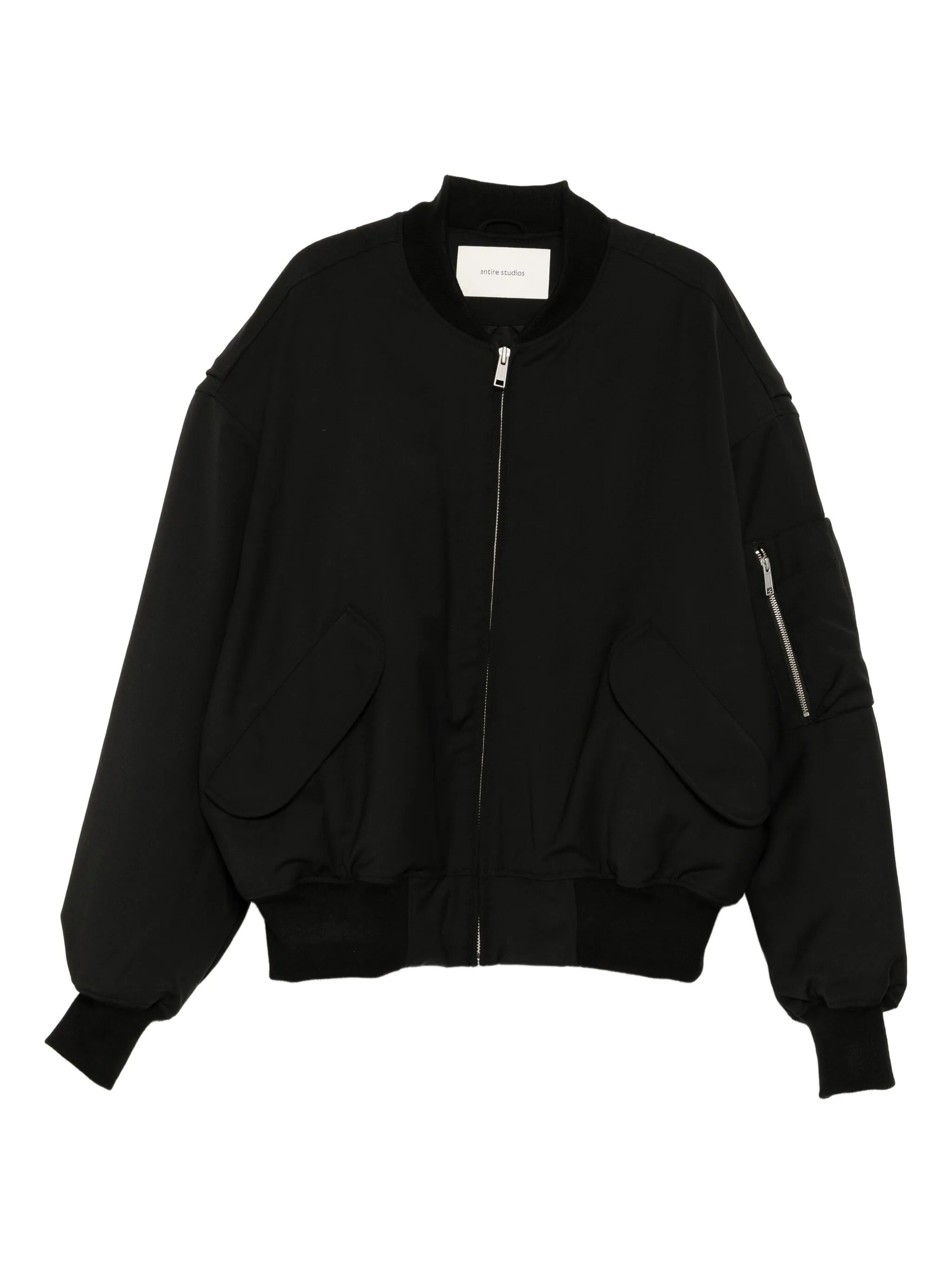 Broad bomber wool black wool