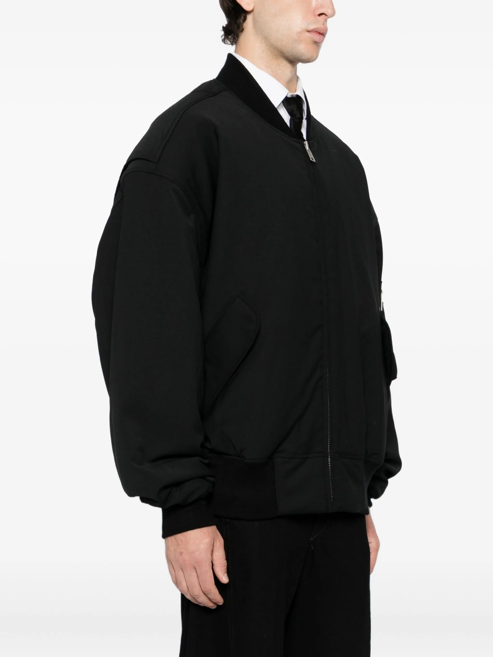 Broad bomber wool black wool