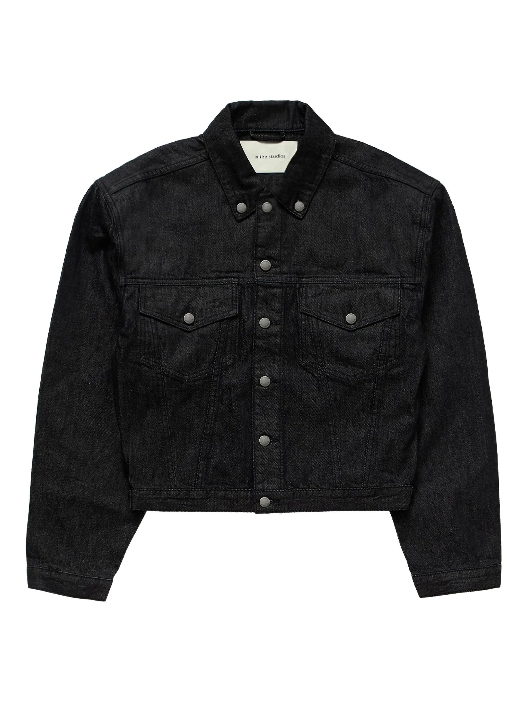 Shrunken denim jacket raw black