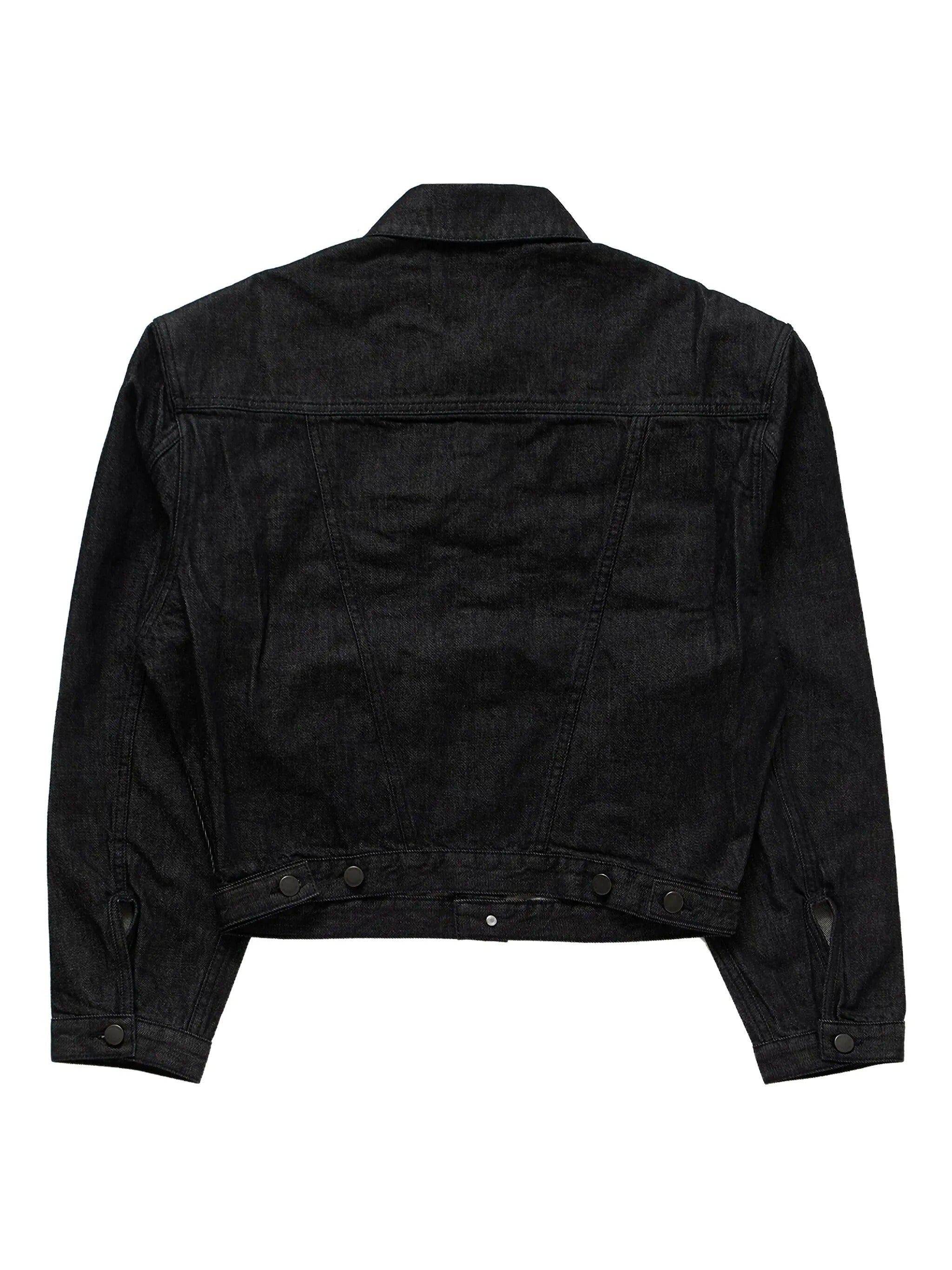 Shrunken denim jacket raw black
