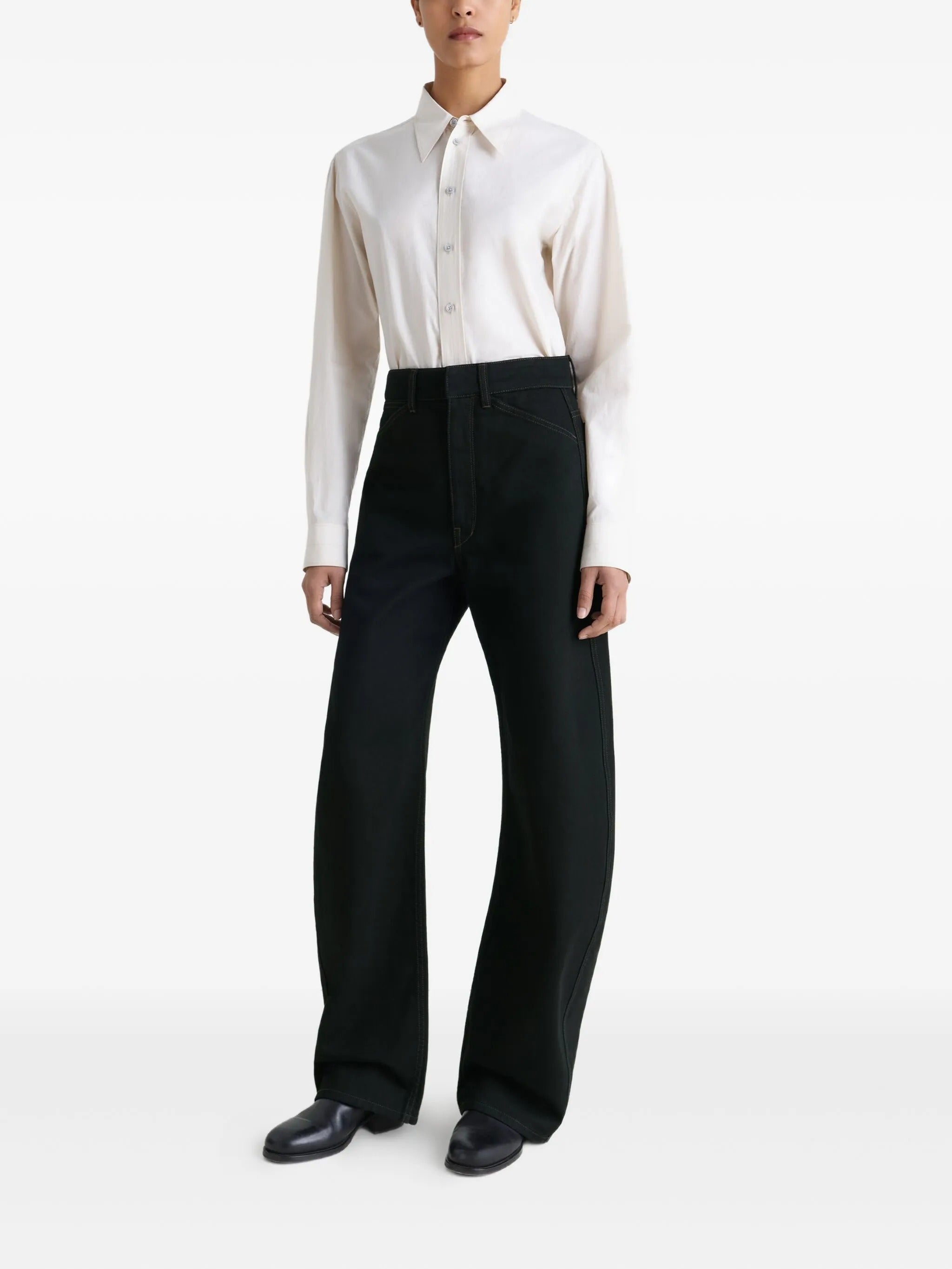 High waisted curved pants