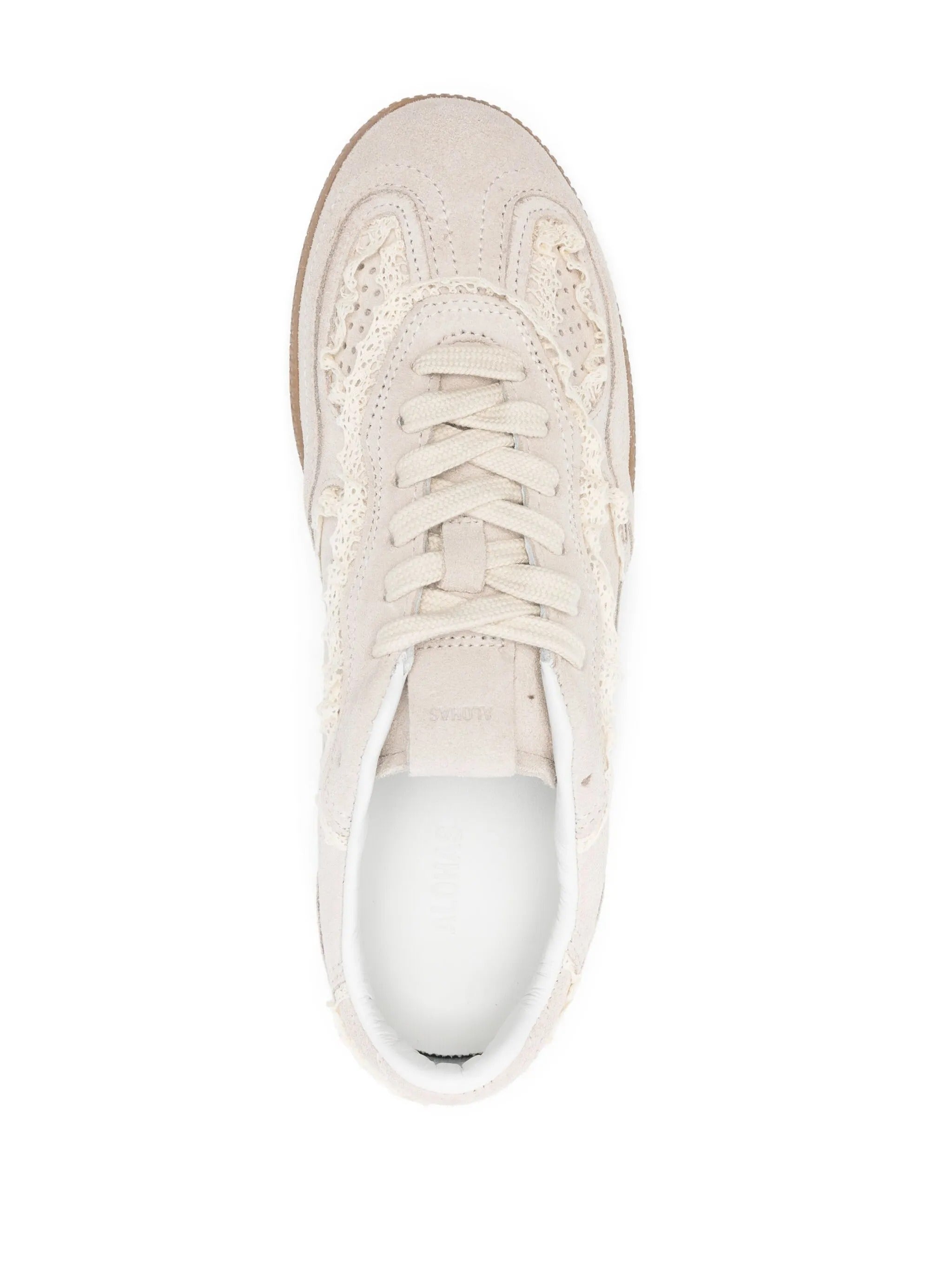 Tb.490 crochet cream leather sneakers