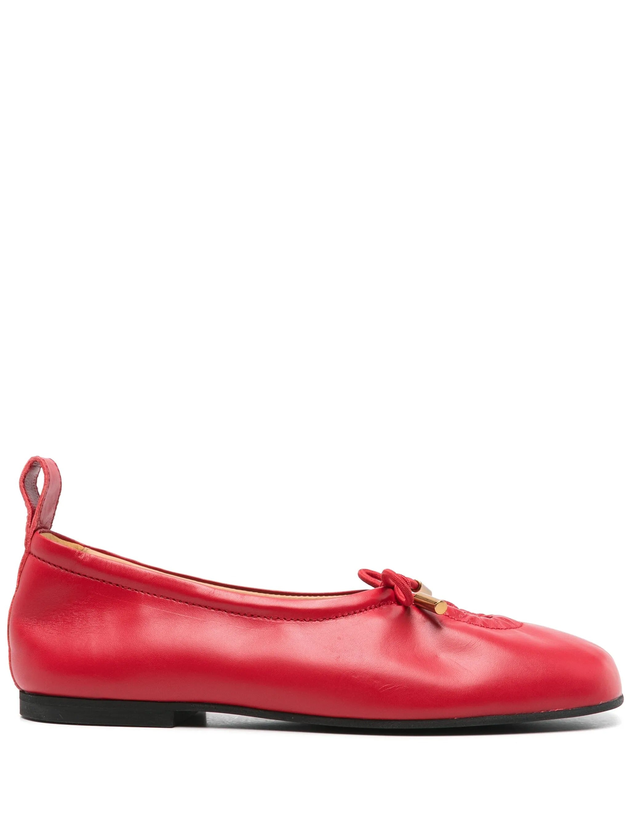 Rosalind red leather ballet flats