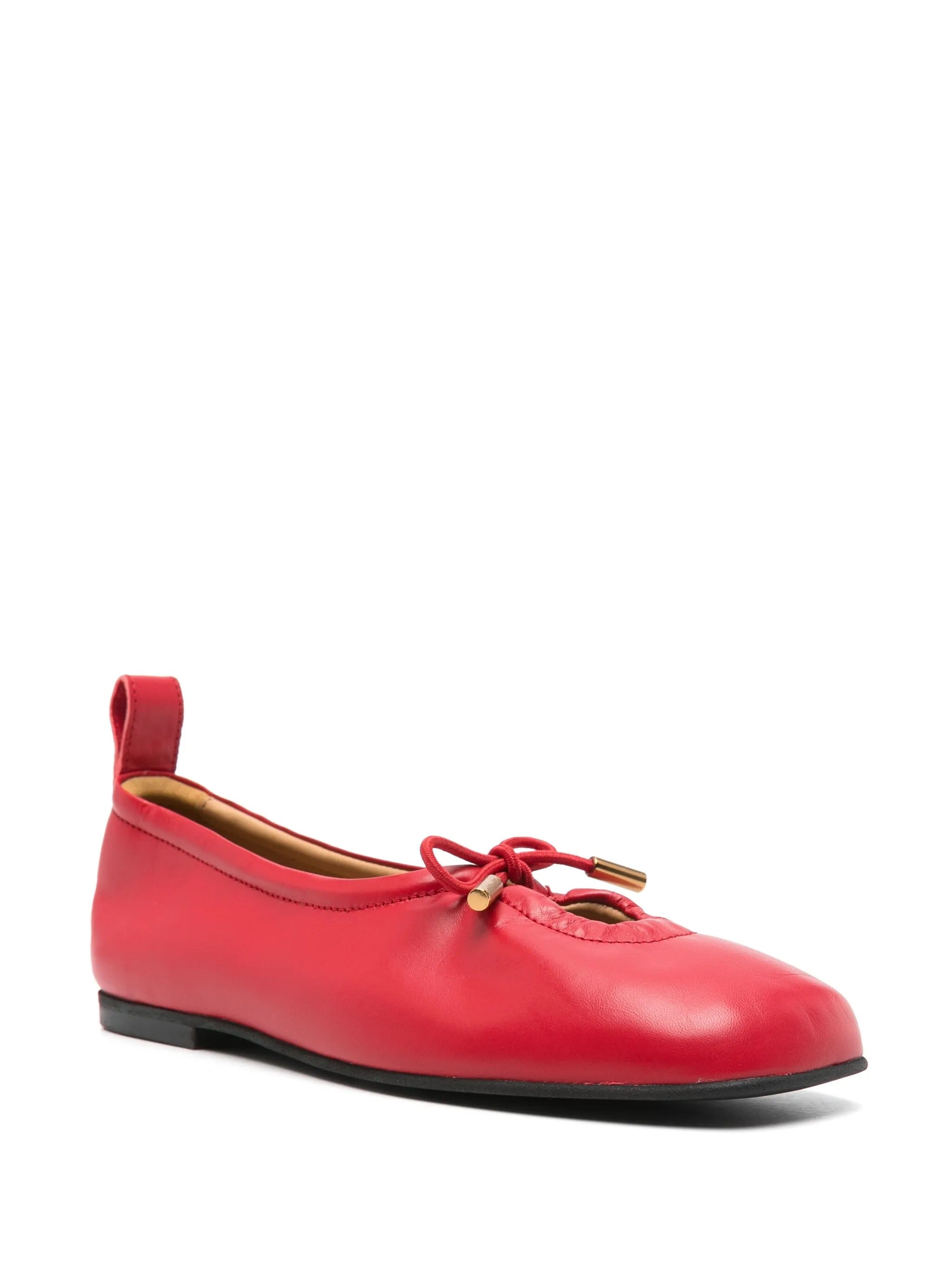 Rosalind red leather ballet flats