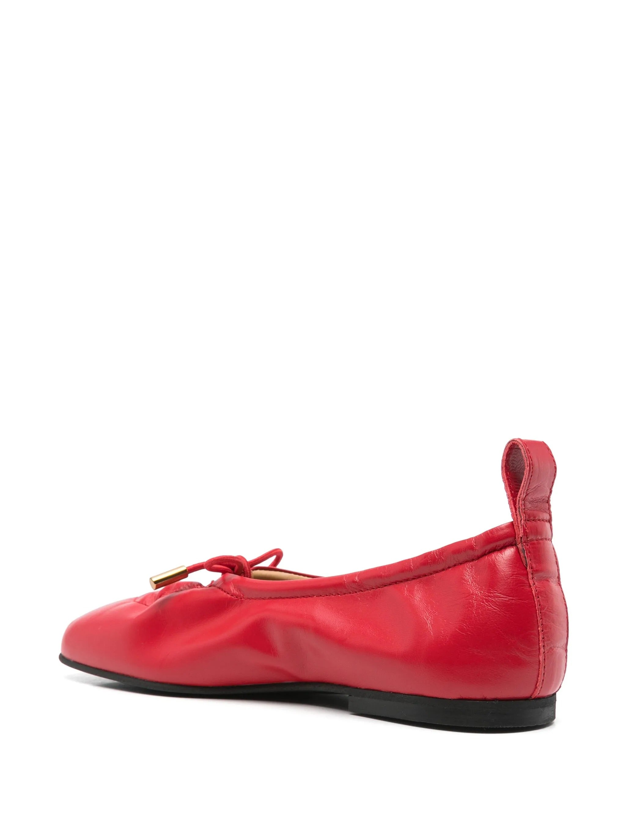 Rosalind red leather ballet flats