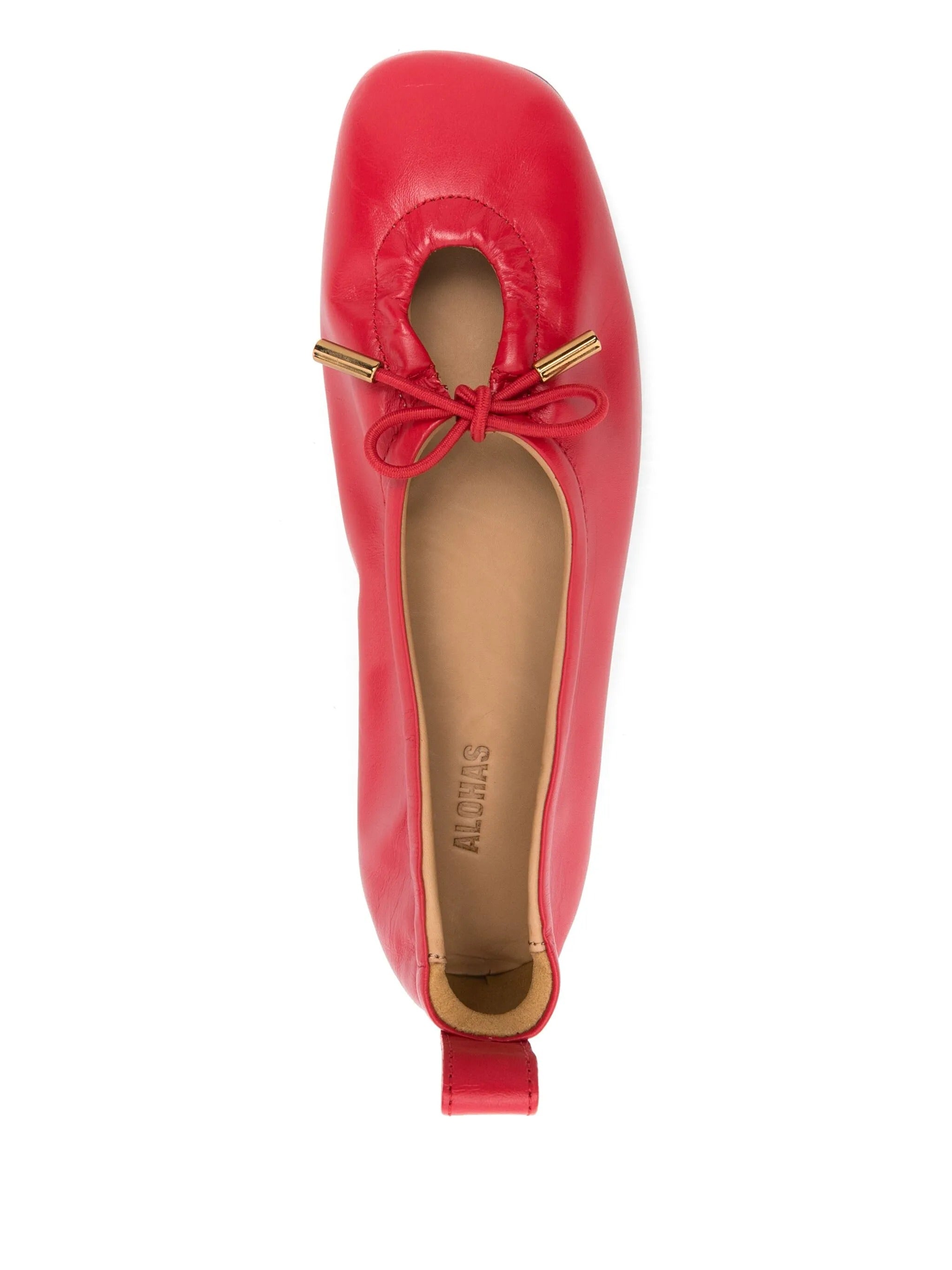 Rosalind red leather ballet flats