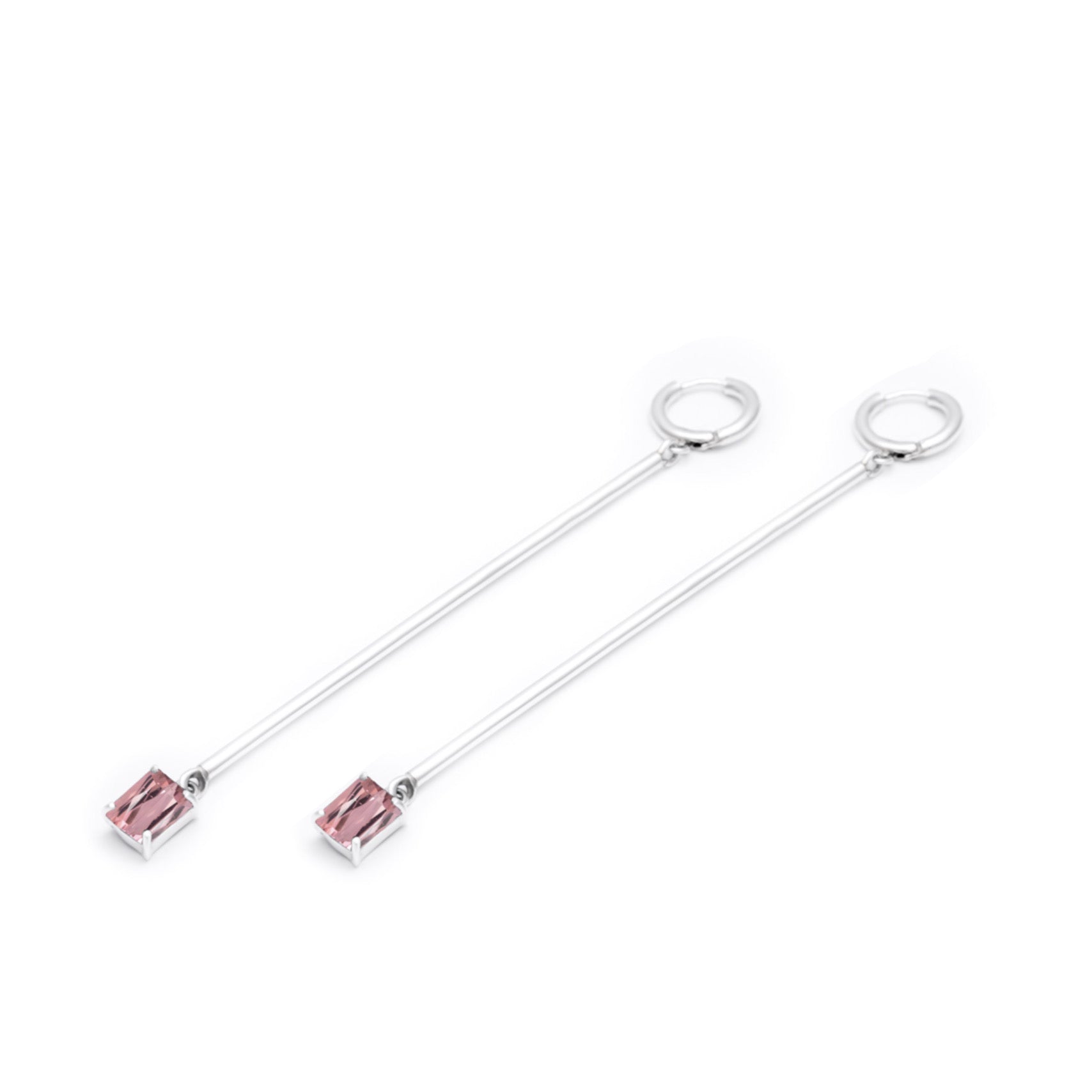 Bar & pink quartz loa hoop