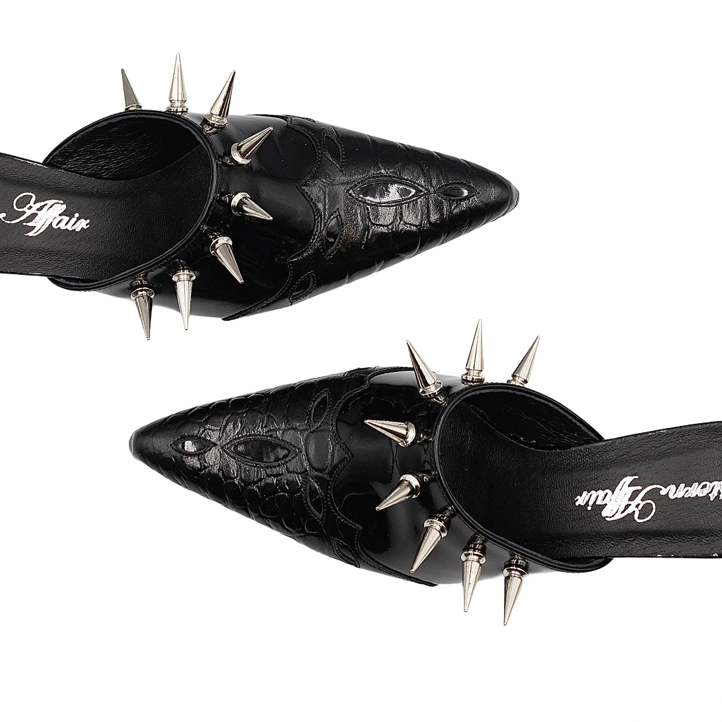 Black kitten mules