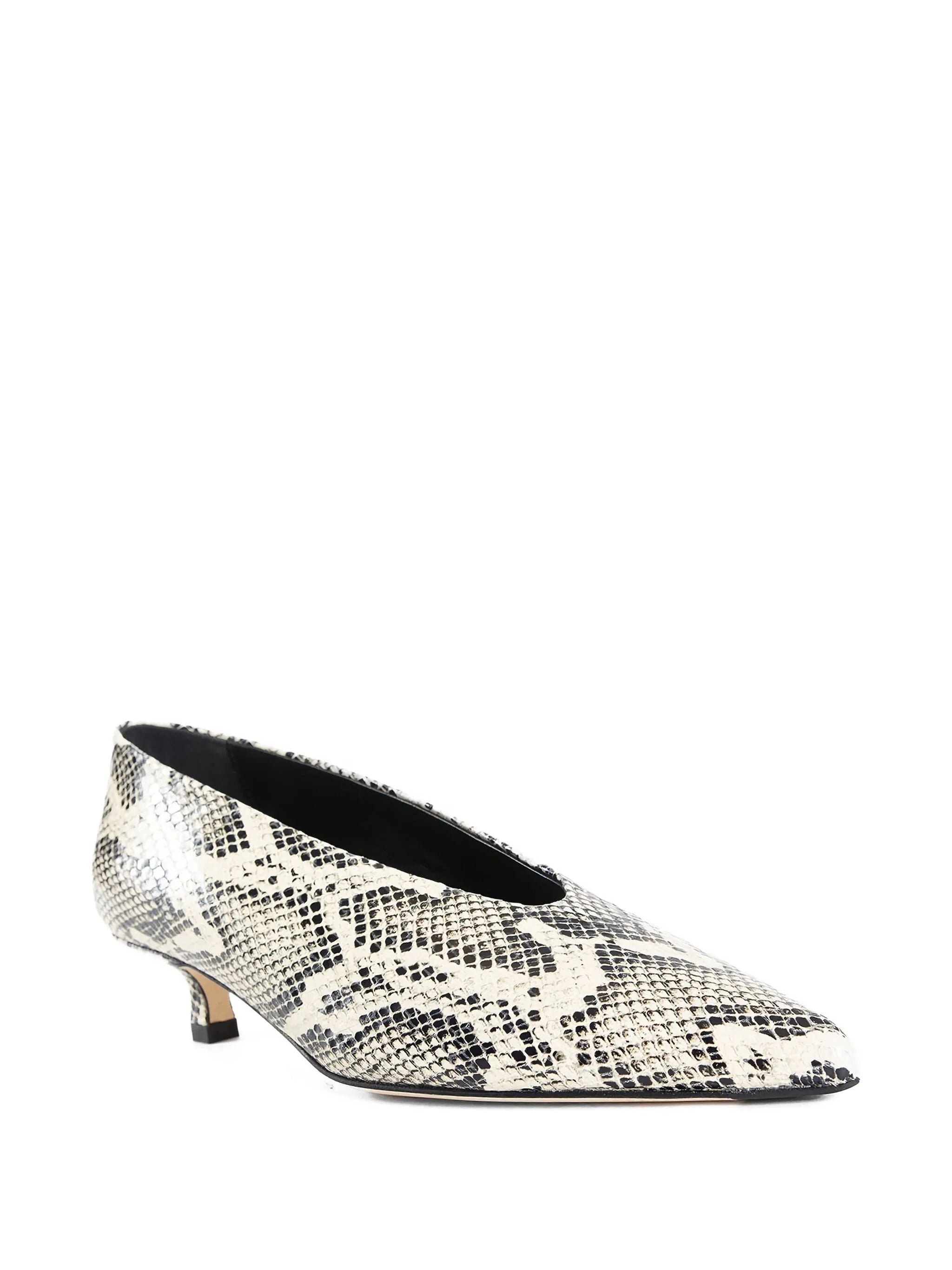 Clara snake print calf leather creamy