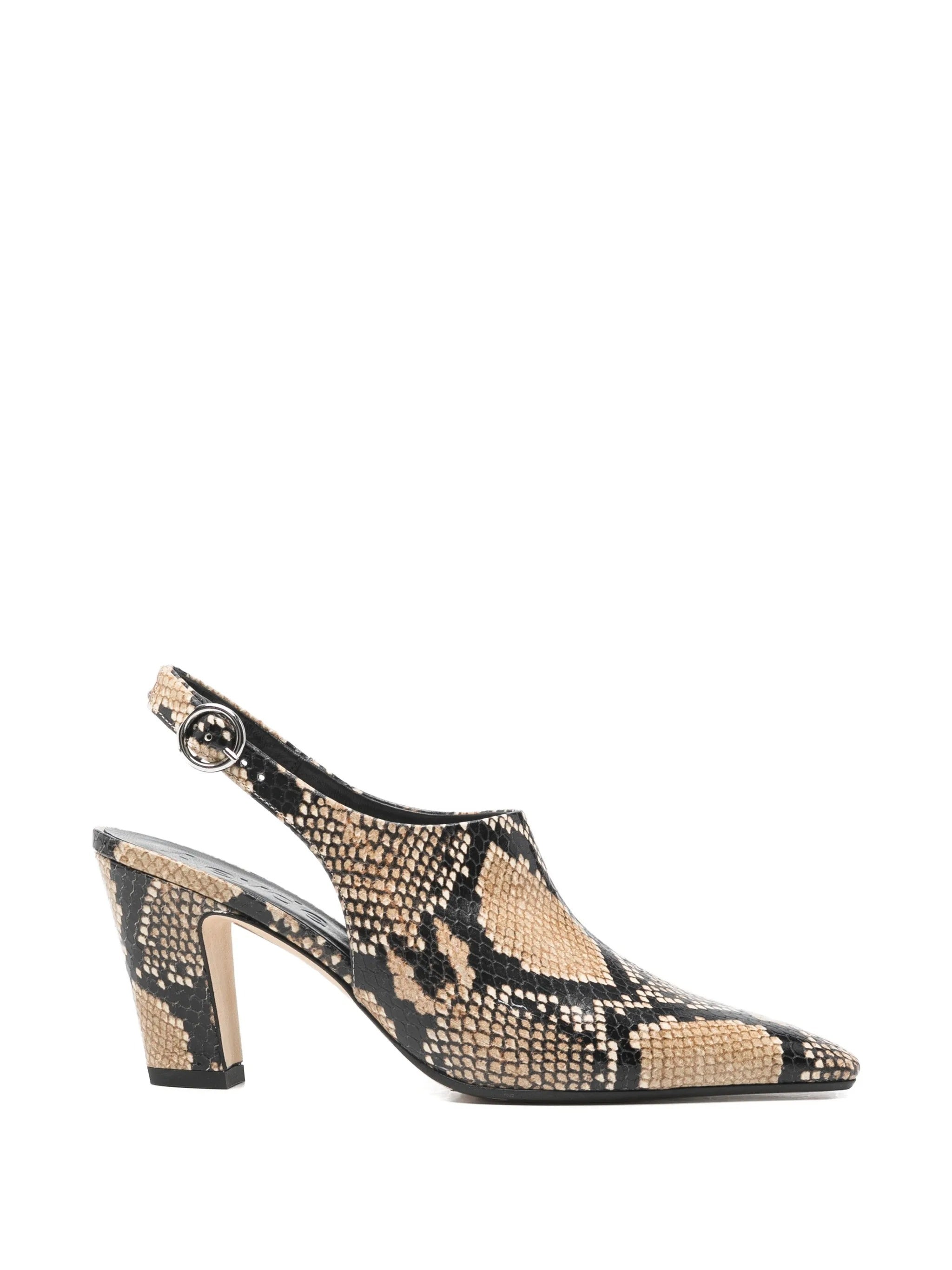Maude snake print calf leather hazelnut