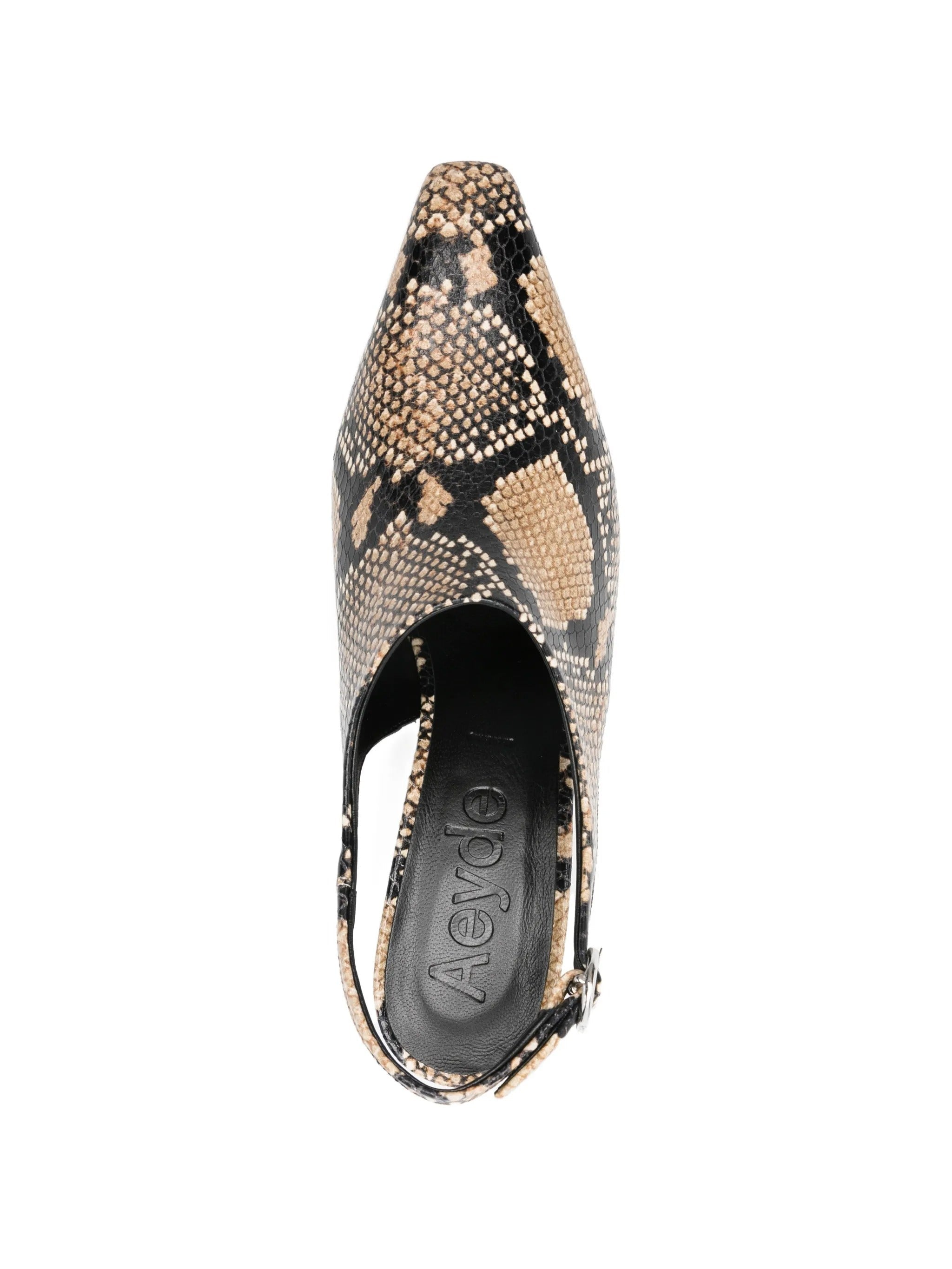 Maude snake print calf leather hazelnut