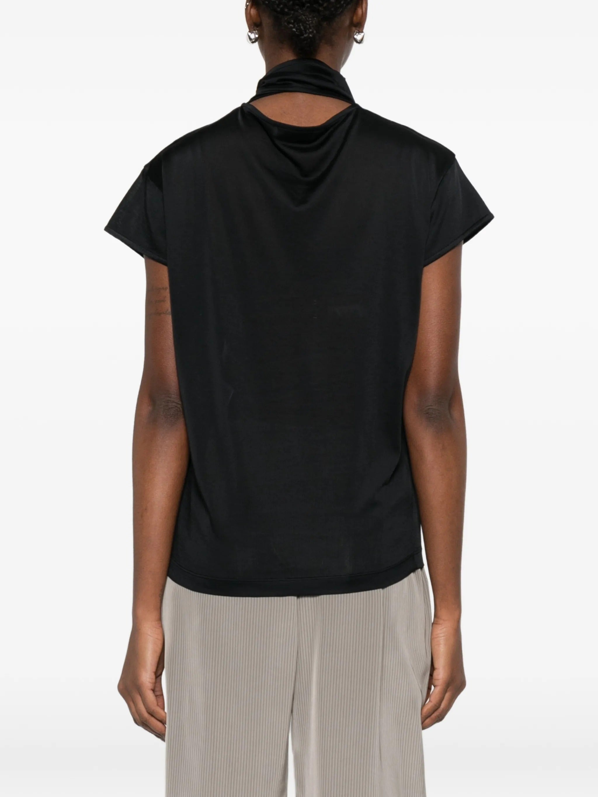 Short sleeve foulard top
