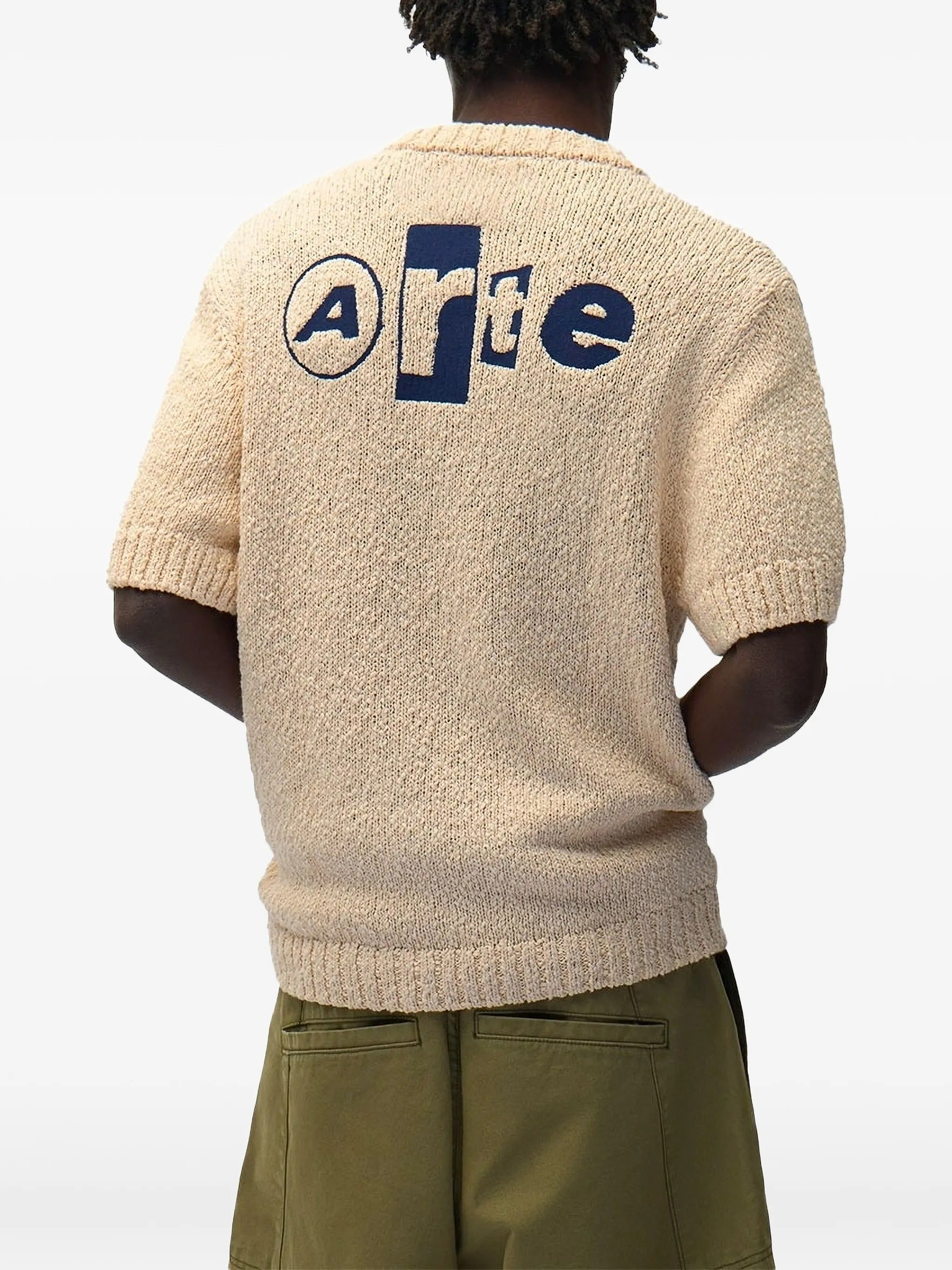 Back graphic knit t`shirt