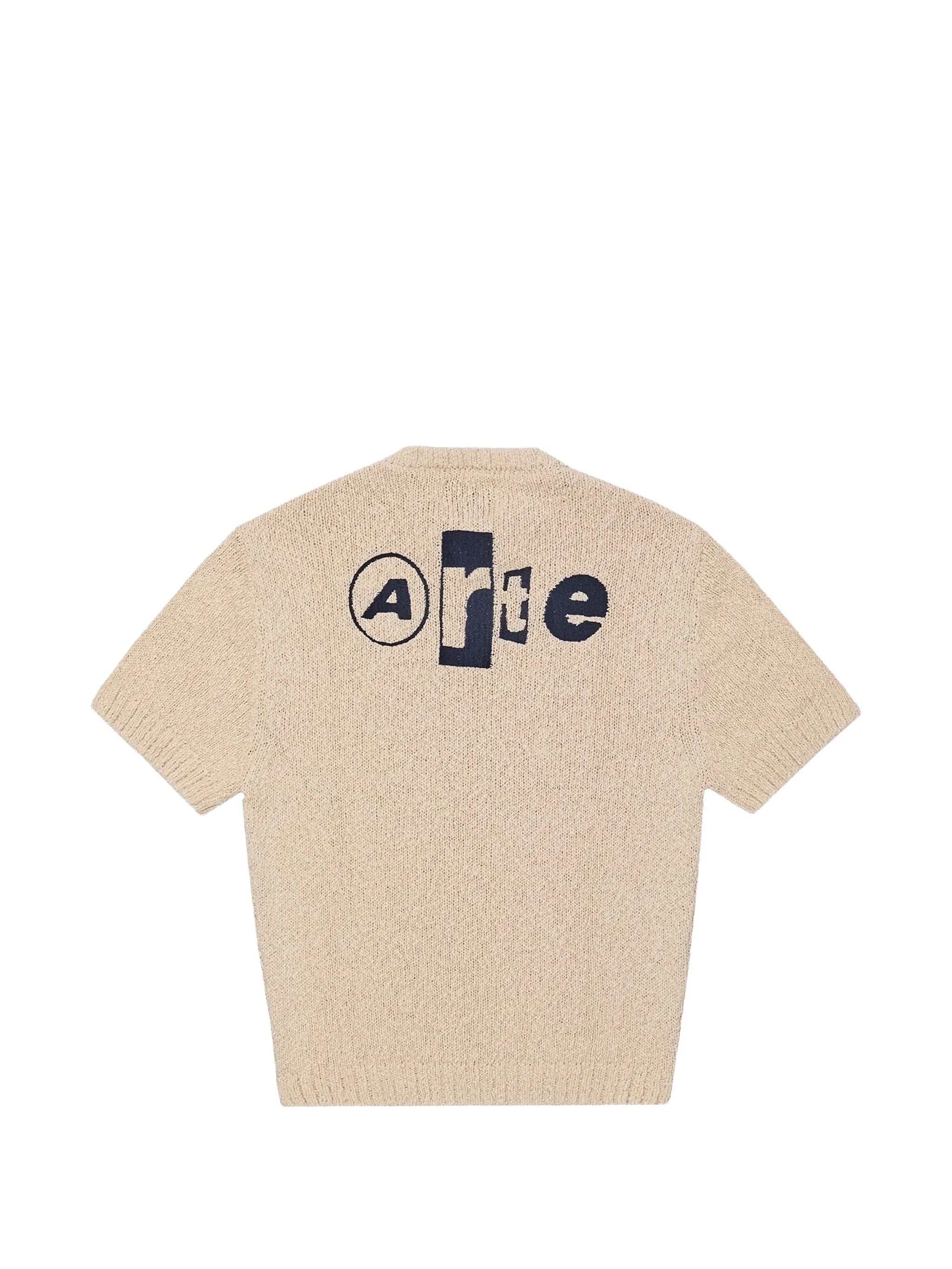 Back graphic knit t`shirt