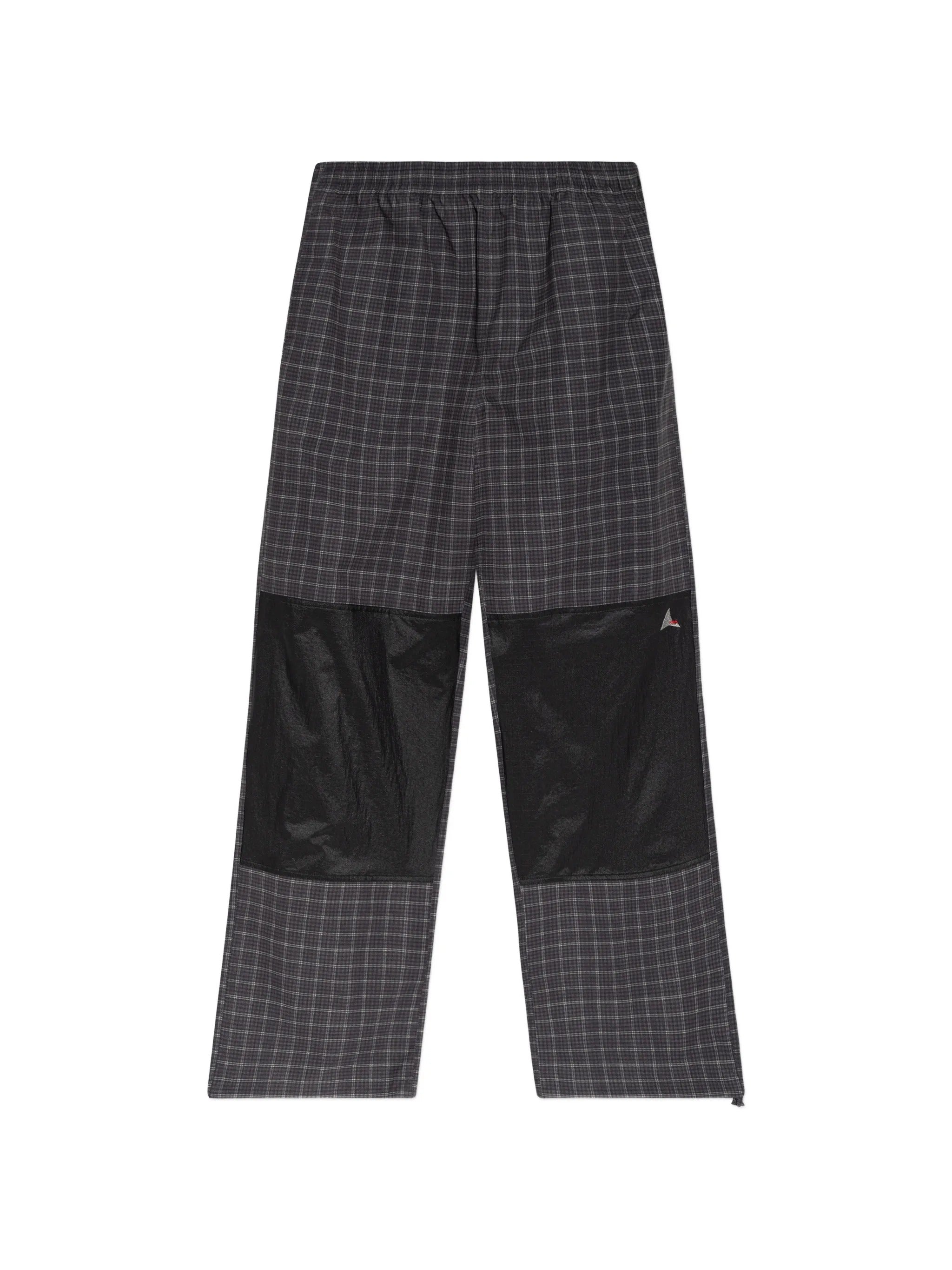 Aair floweave printed check elasticated waistband pants
