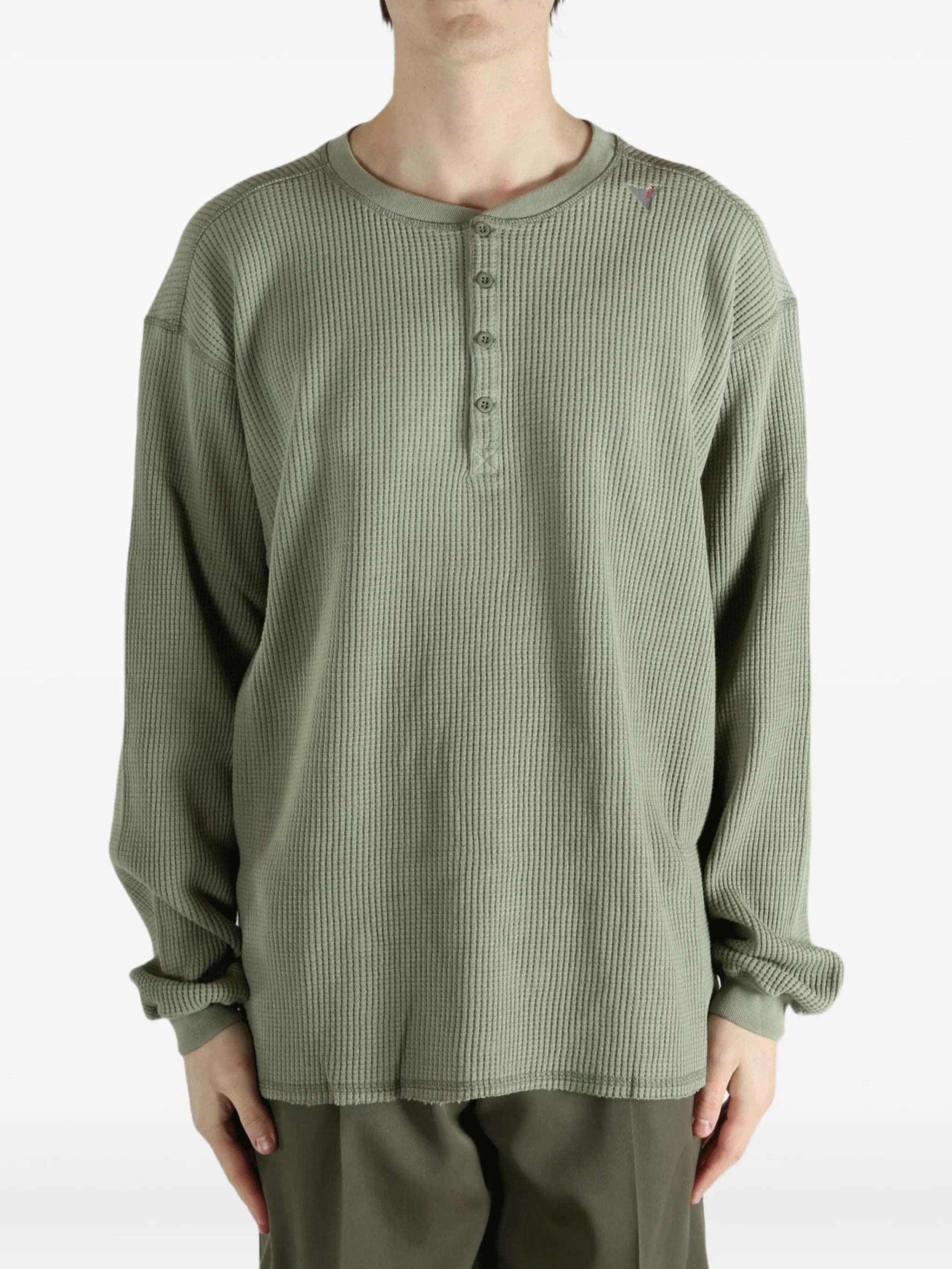 Bee sun faded organic waffle serafino long sleeve
