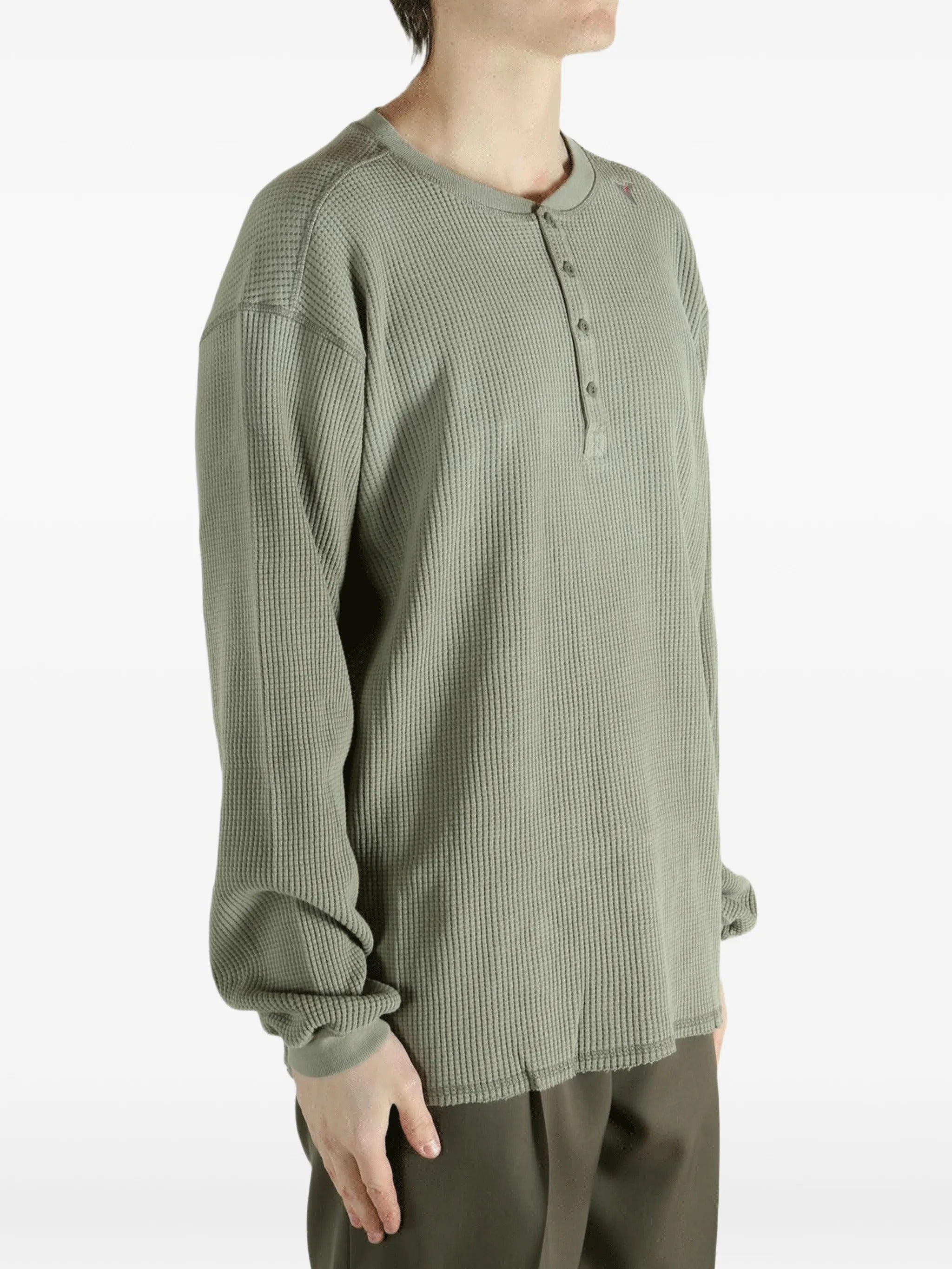 Bee sun faded organic waffle serafino long sleeve