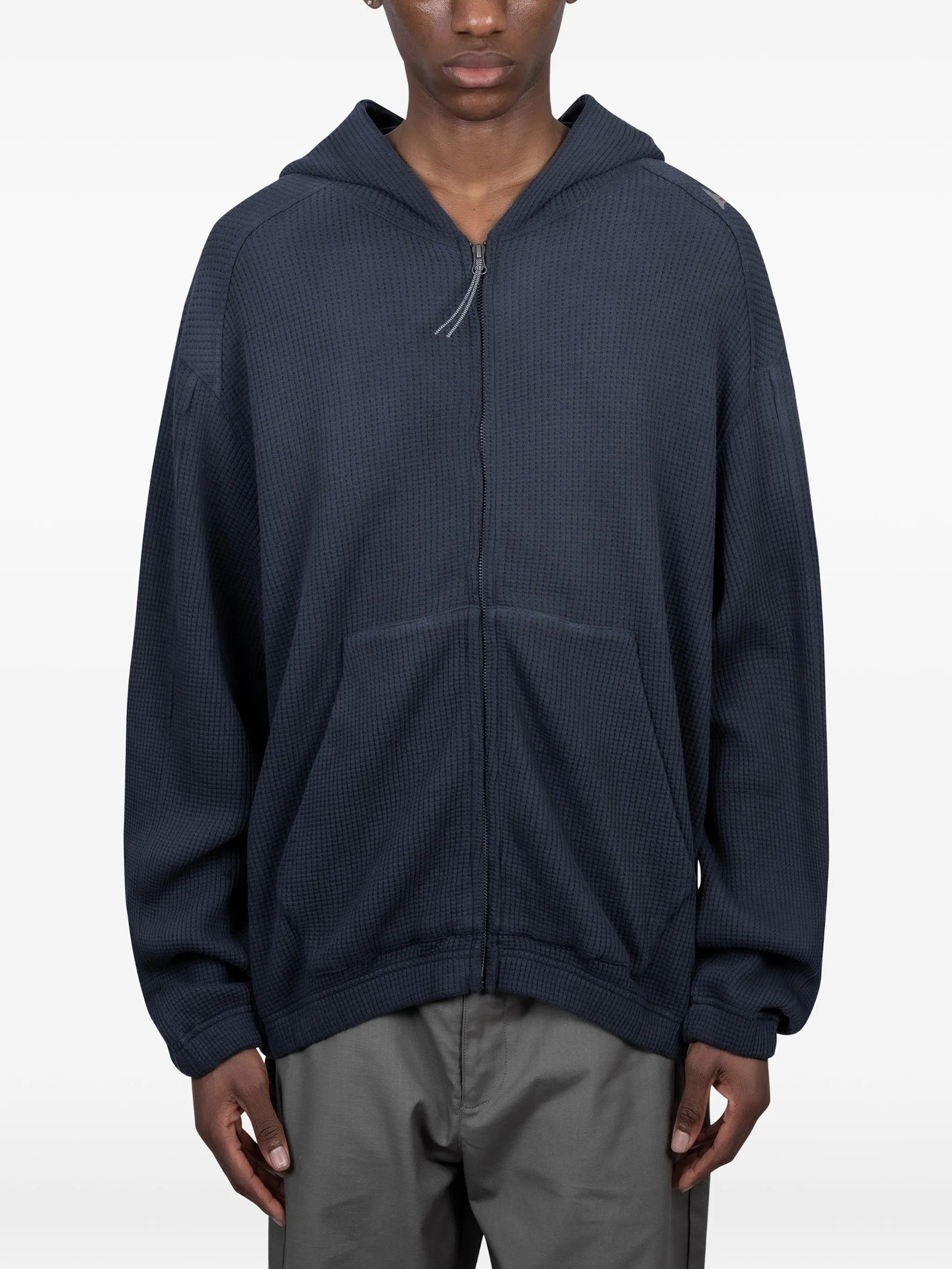 Bee sun faded organic waffle zip up hoodie