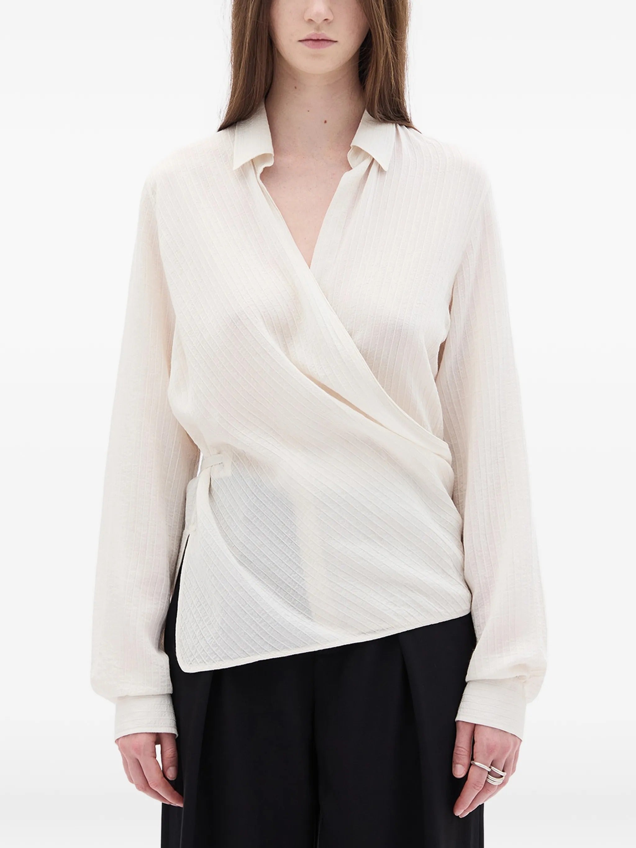 Alba asymmetric wrap shirt