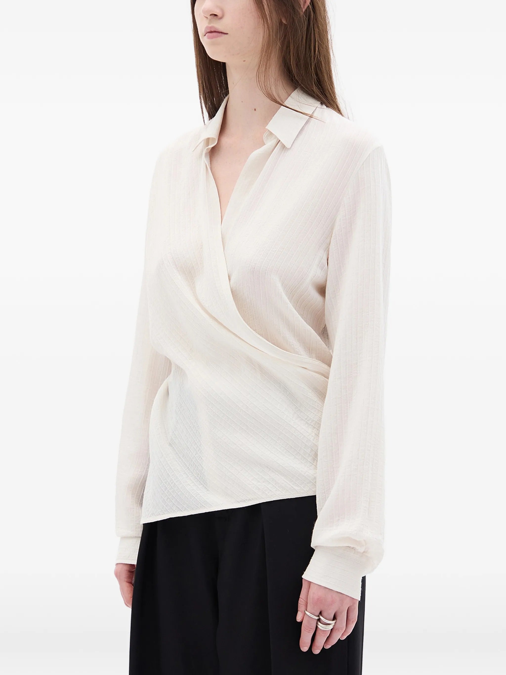 Alba asymmetric wrap shirt