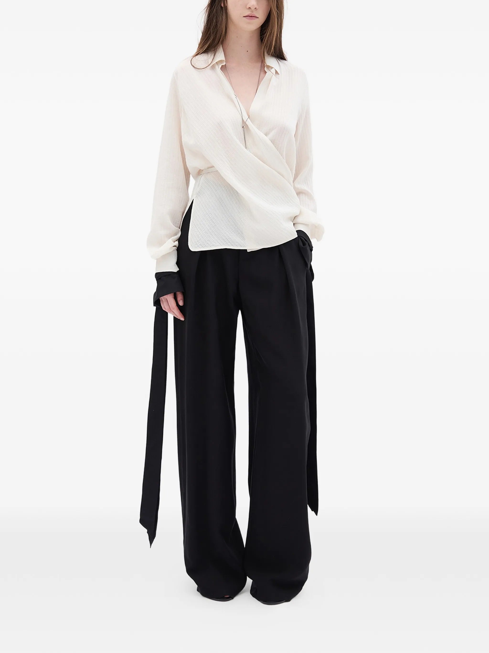 Alba asymmetric wrap shirt